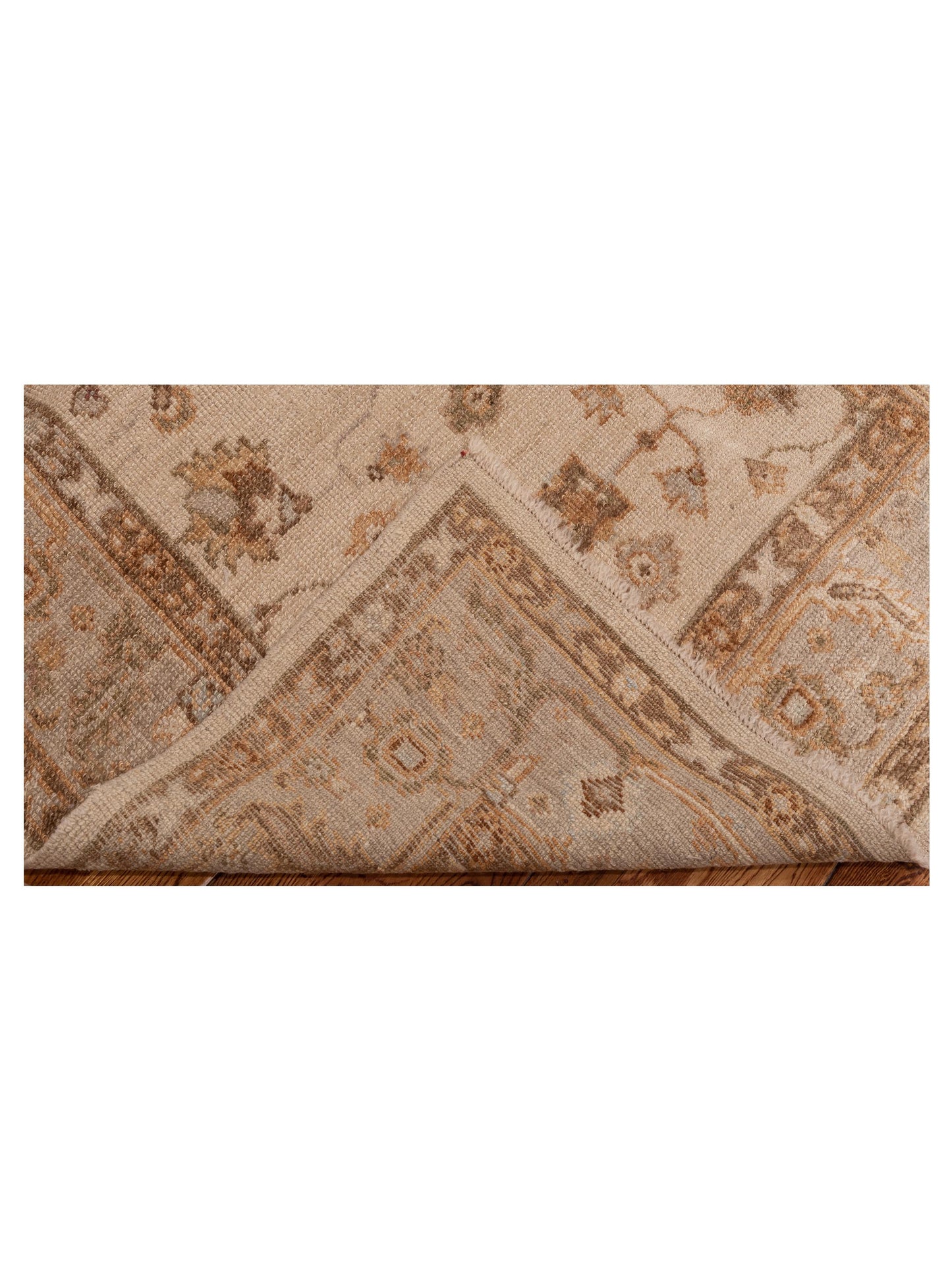 Angora Oushak 112274 Ivory Silver 3.10x14.5 Hand Knotted Rug