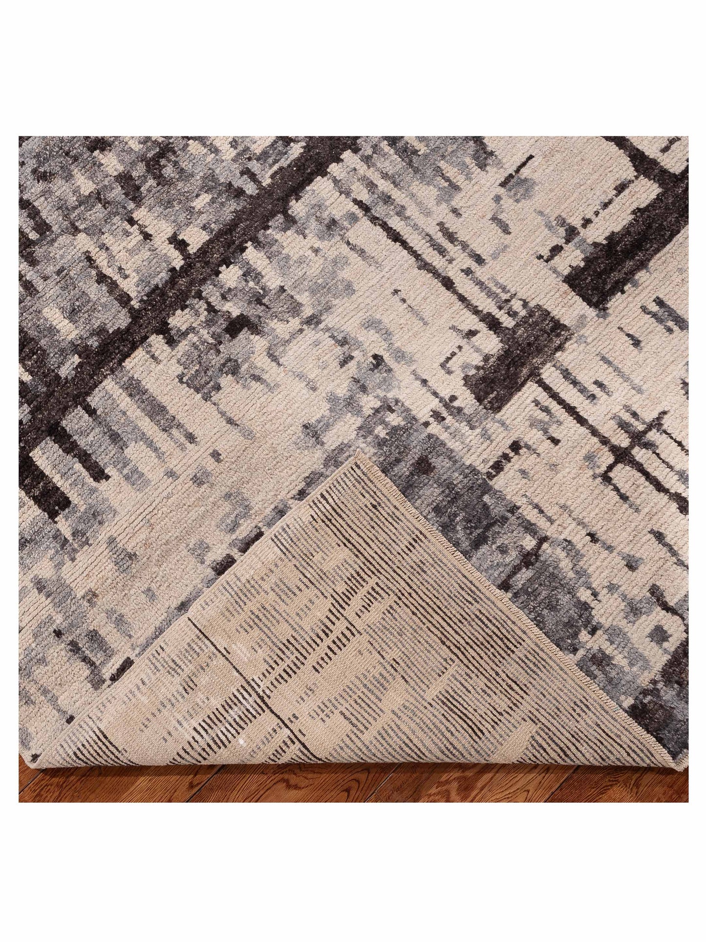 Atlas 156037 Gray Ivory 8x9.4 Hand Knotted Rug