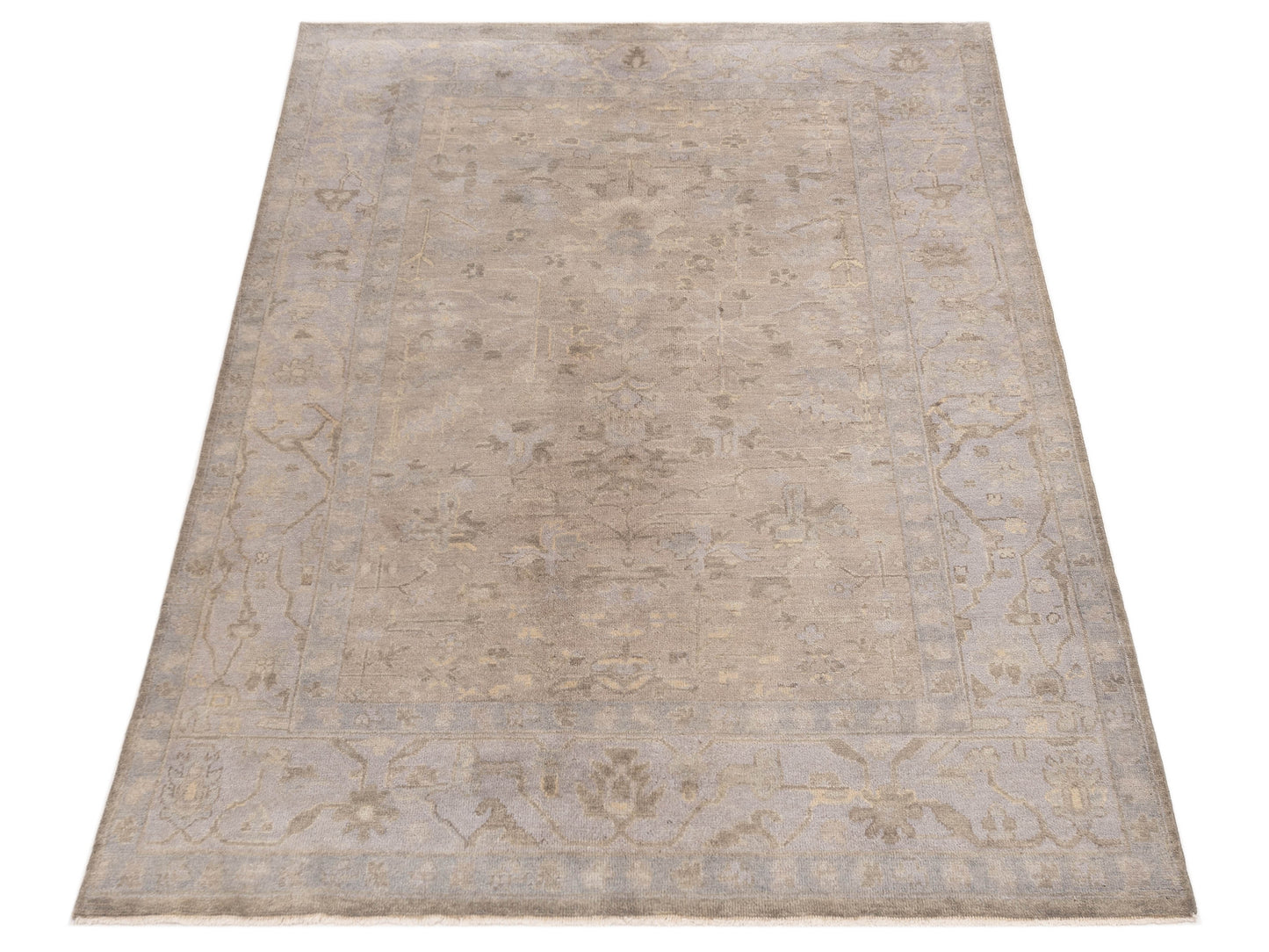 Oushak Shah 120422 Gray Gray 6x9 Hand Knotted Rug