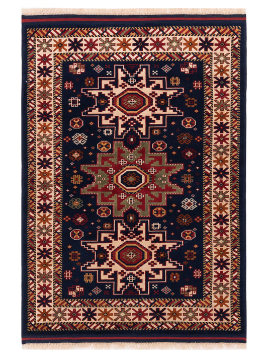 Pasha Turkish Shirwan  Navy Ivory Traditional