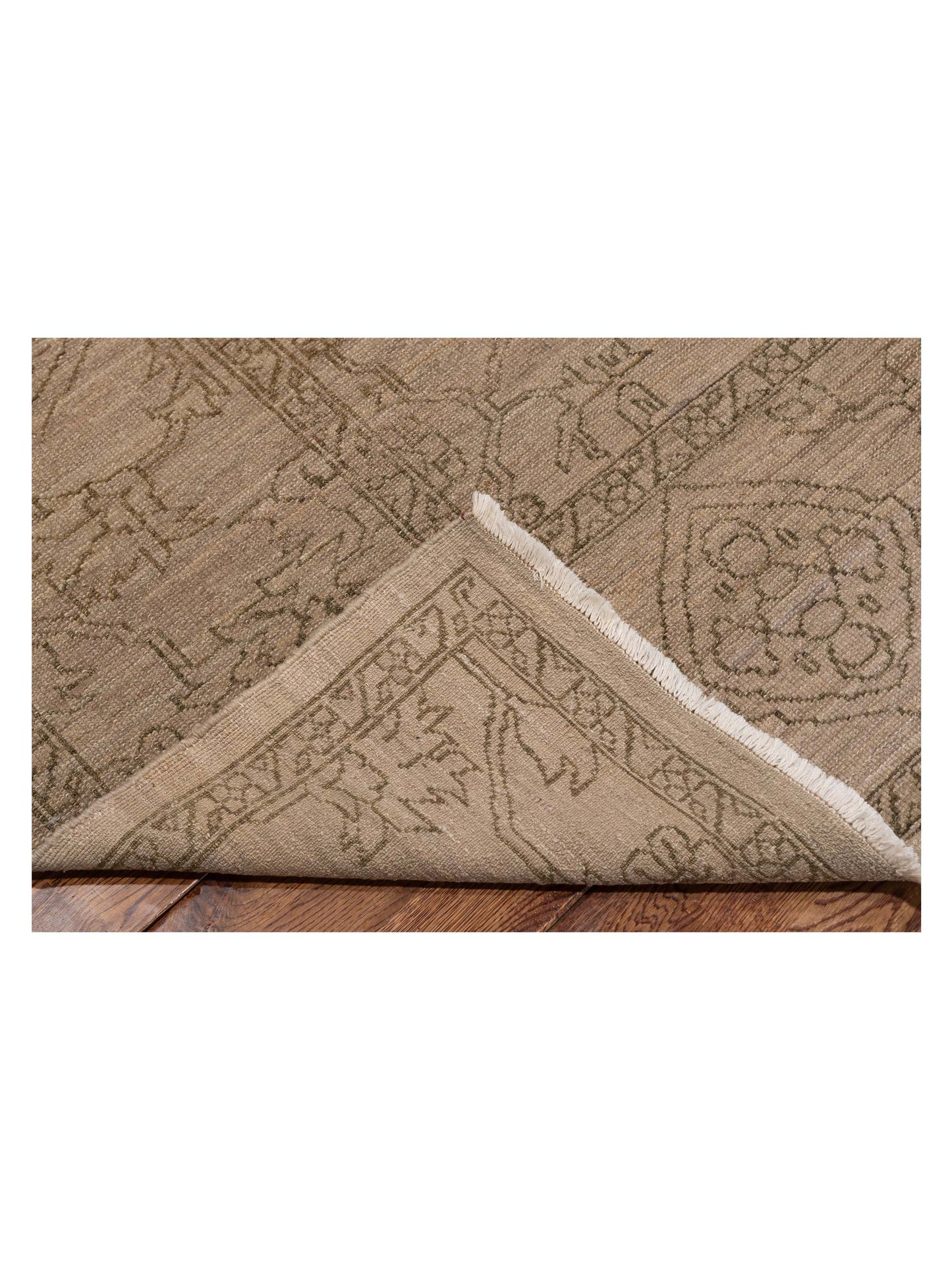 Defne Jade Beige Green 8.3x9.10 Hand Knotted Rug
