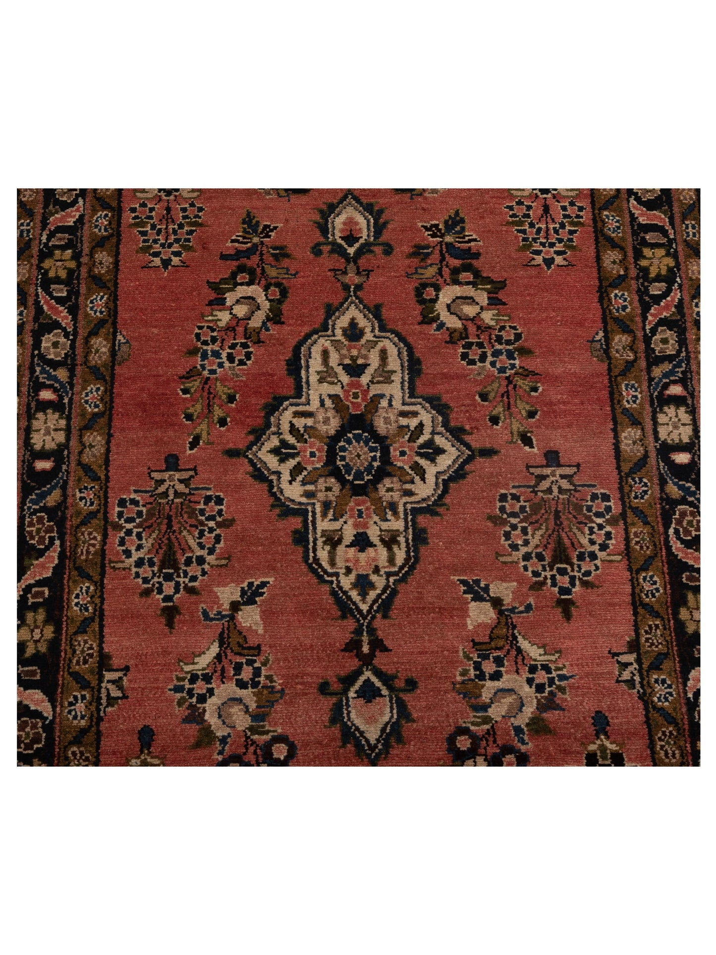 Persian 85748 Rust Brown 3.6x13.2 Hand Knotted Rug
