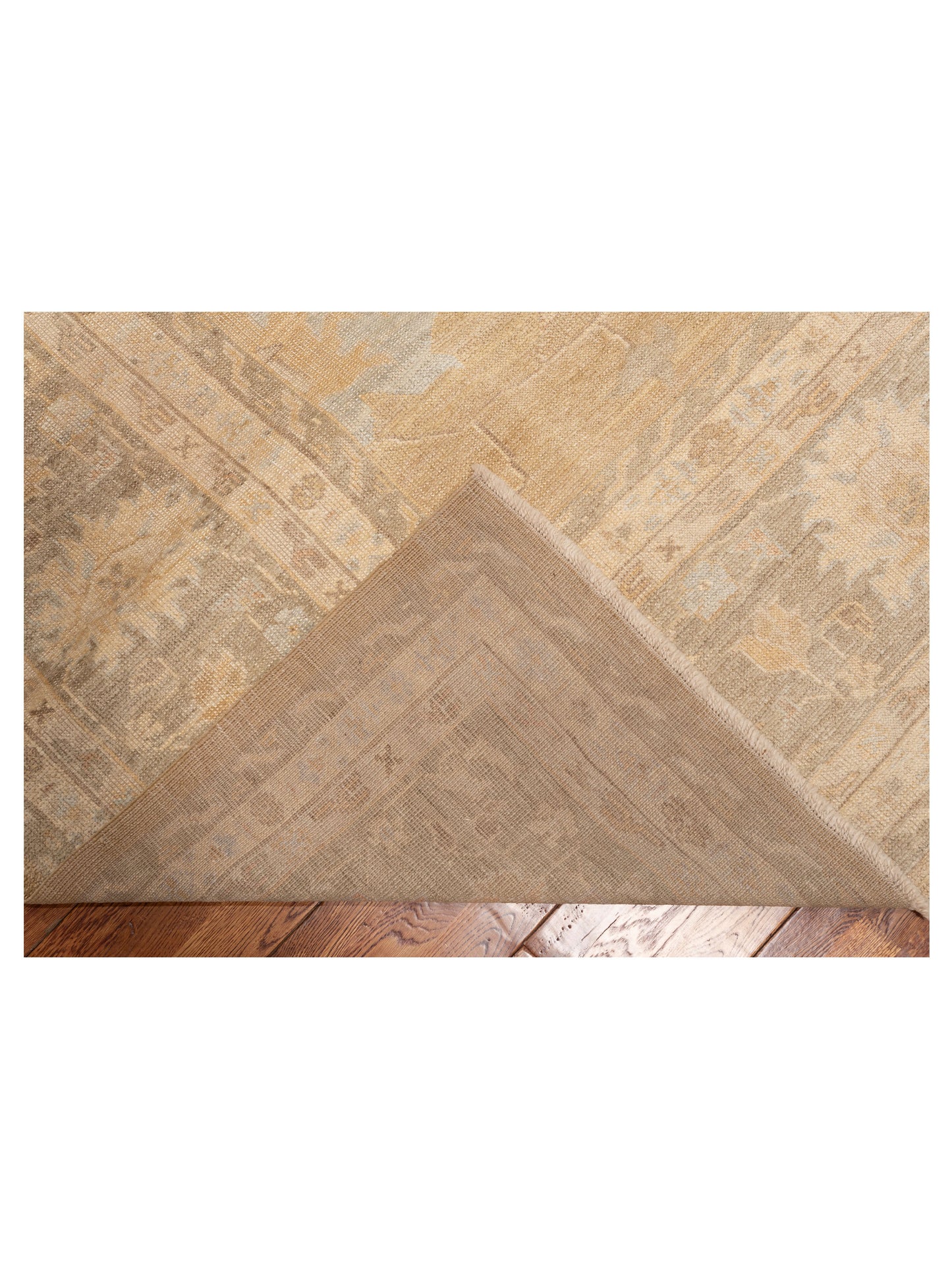 Angora Oushak 128127 Gold Brown 13.3x16.2 Hand Knotted Rug