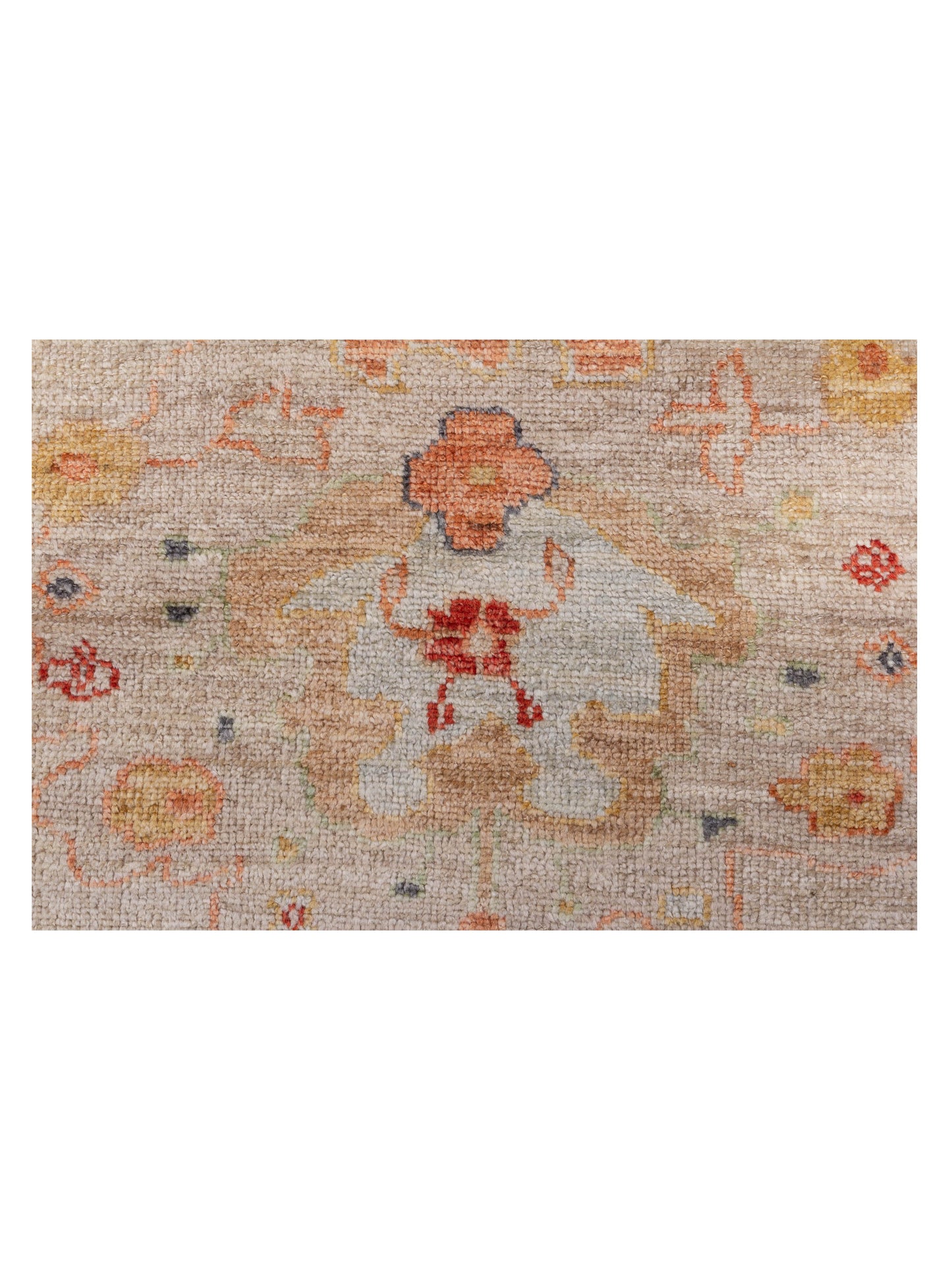 Angora Oushak 148179 Ivory Silver 11.8x14.8 Hand Knotted Rug