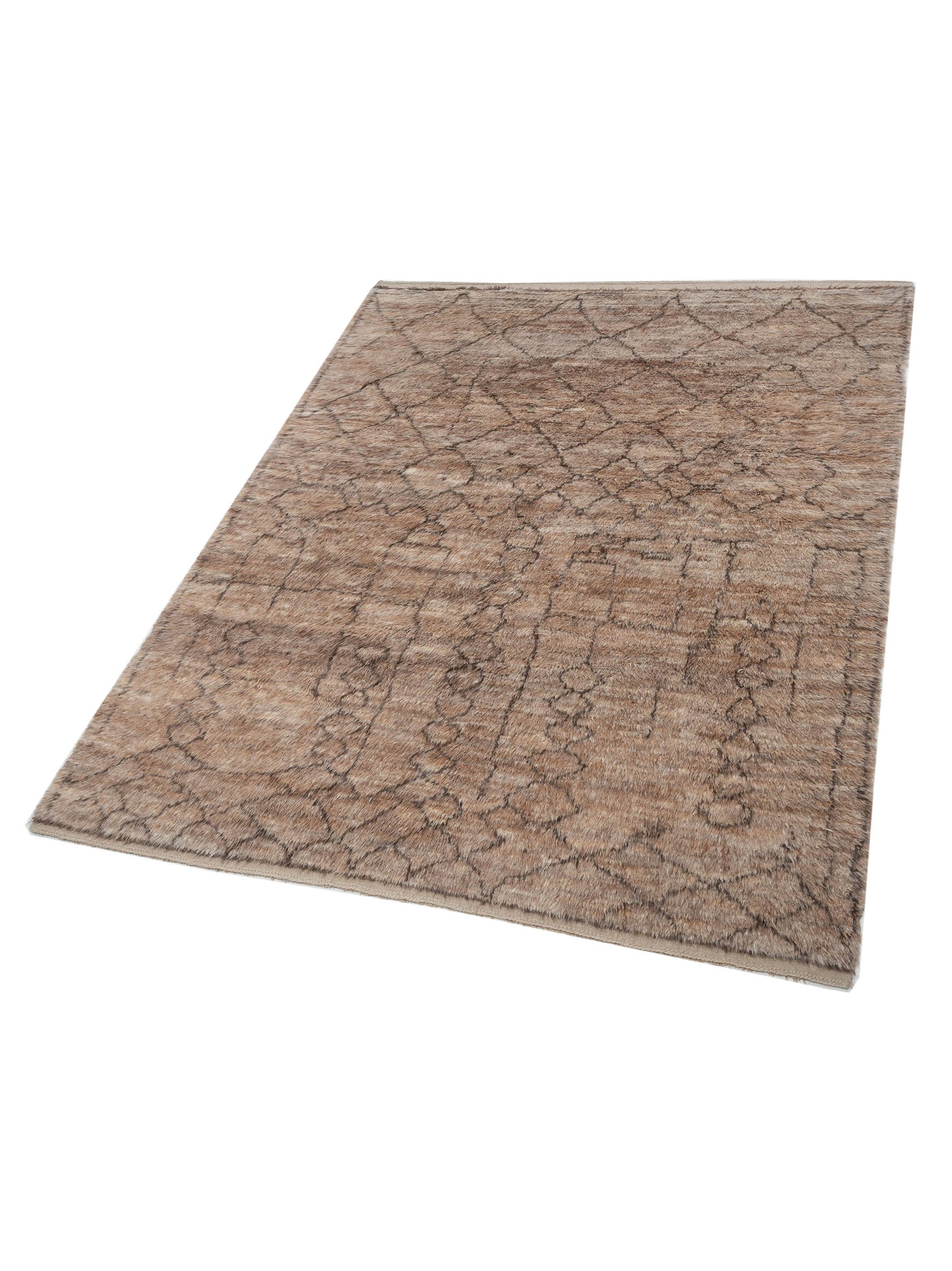 Berber Kaunas Brown Dark Brown 8.10x11 Hand Knotted Rug