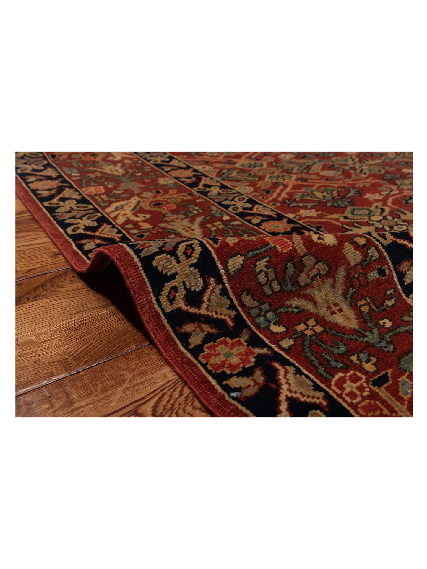 Antique Loom 147433 Red Black 5.11x8 Hand Knotted Rug