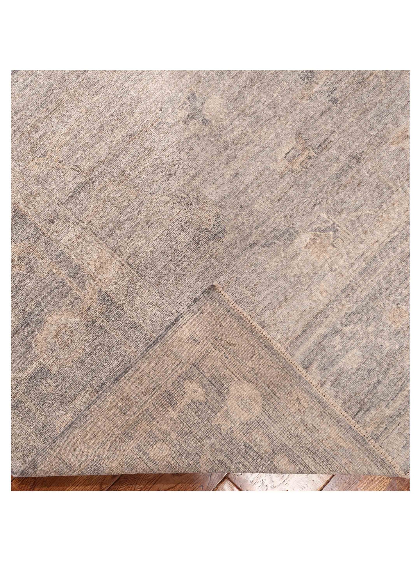 Angora Oushak 156065 Gray Gray 11.6x14.5 Hand Knotted Rug