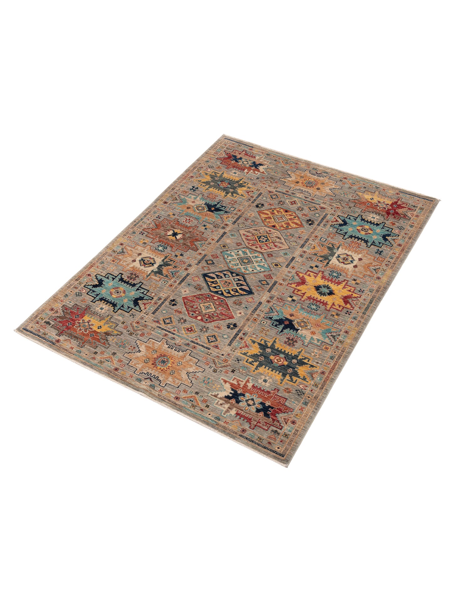 Artisan Kars 152180 Gray Gray 4.11x6.7 Hand Knotted Rug