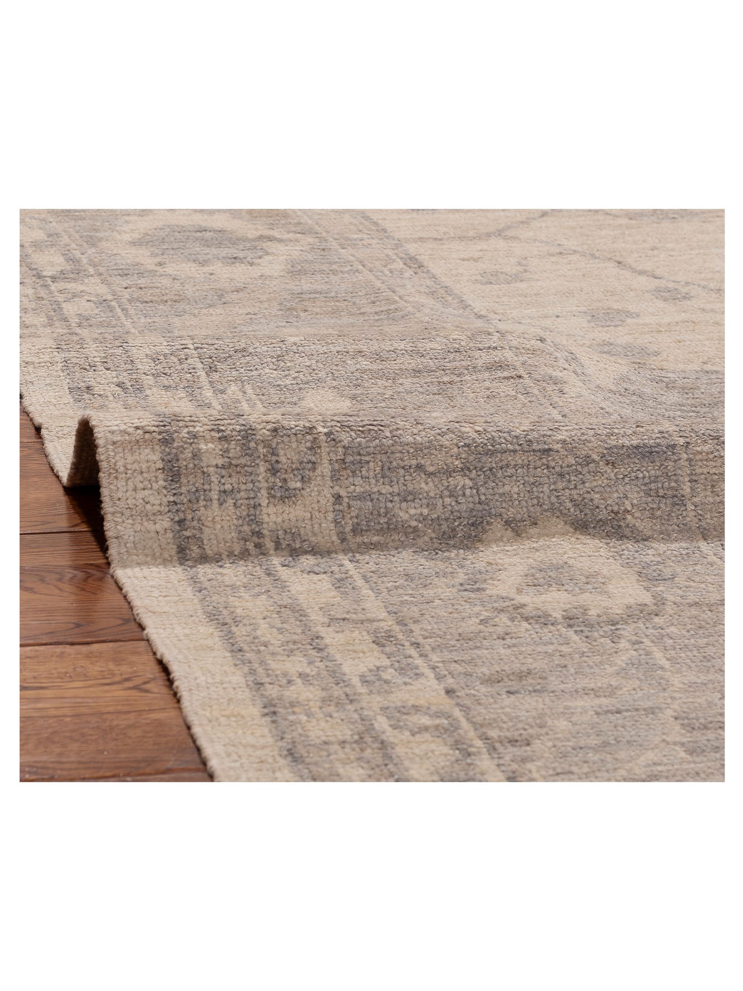 Angora Oushak 156061 Ivory Gray 9.2x12.6 Hand Knotted Rug