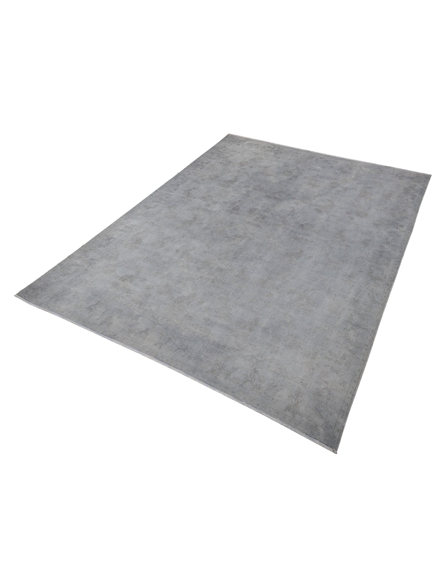 Vintage 107527 Light Gray 12.4x16 Hand Knotted Rug