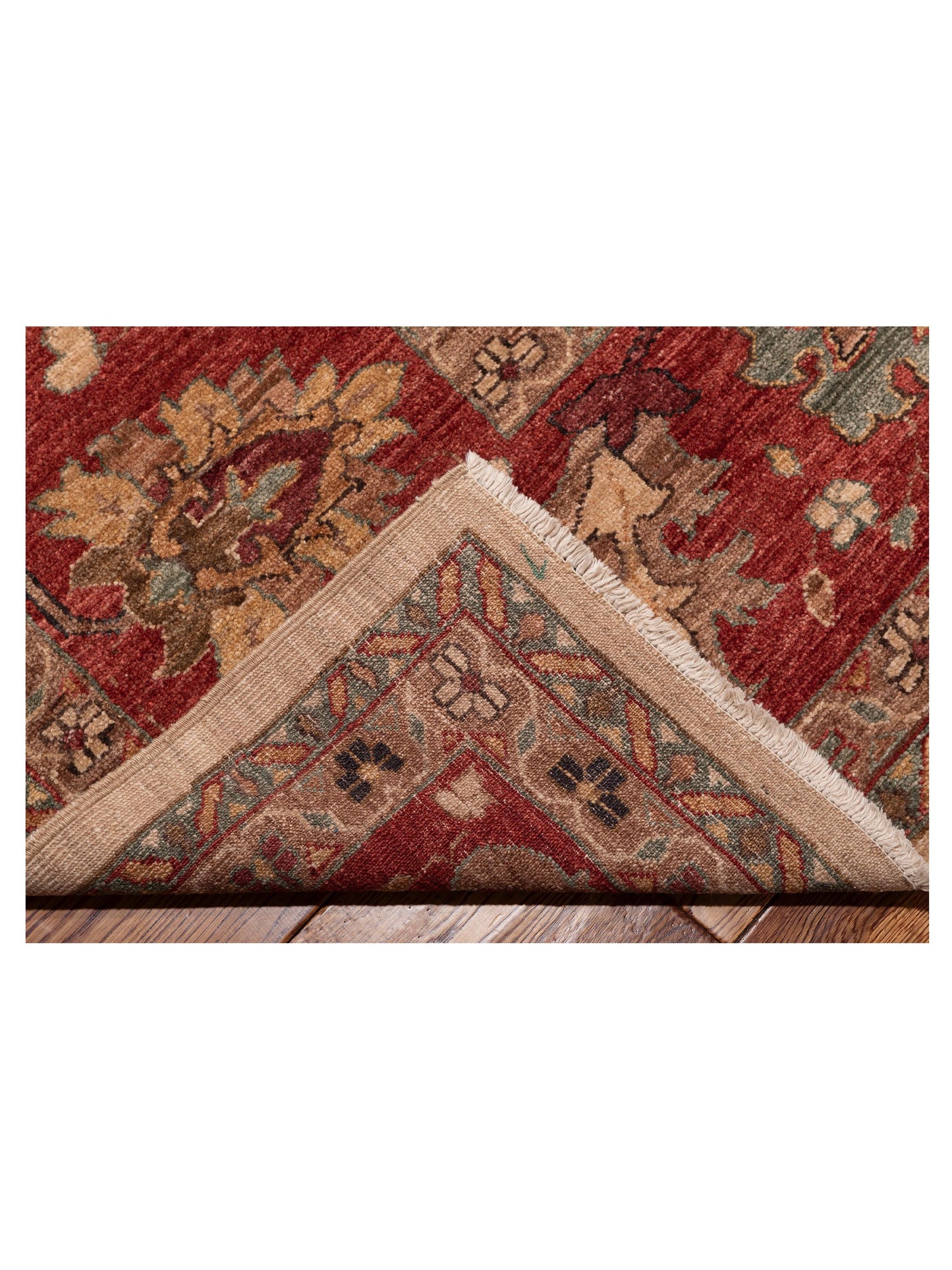Elvan Tamer Beige Red 12.2x17.8 Hand Knotted Rug