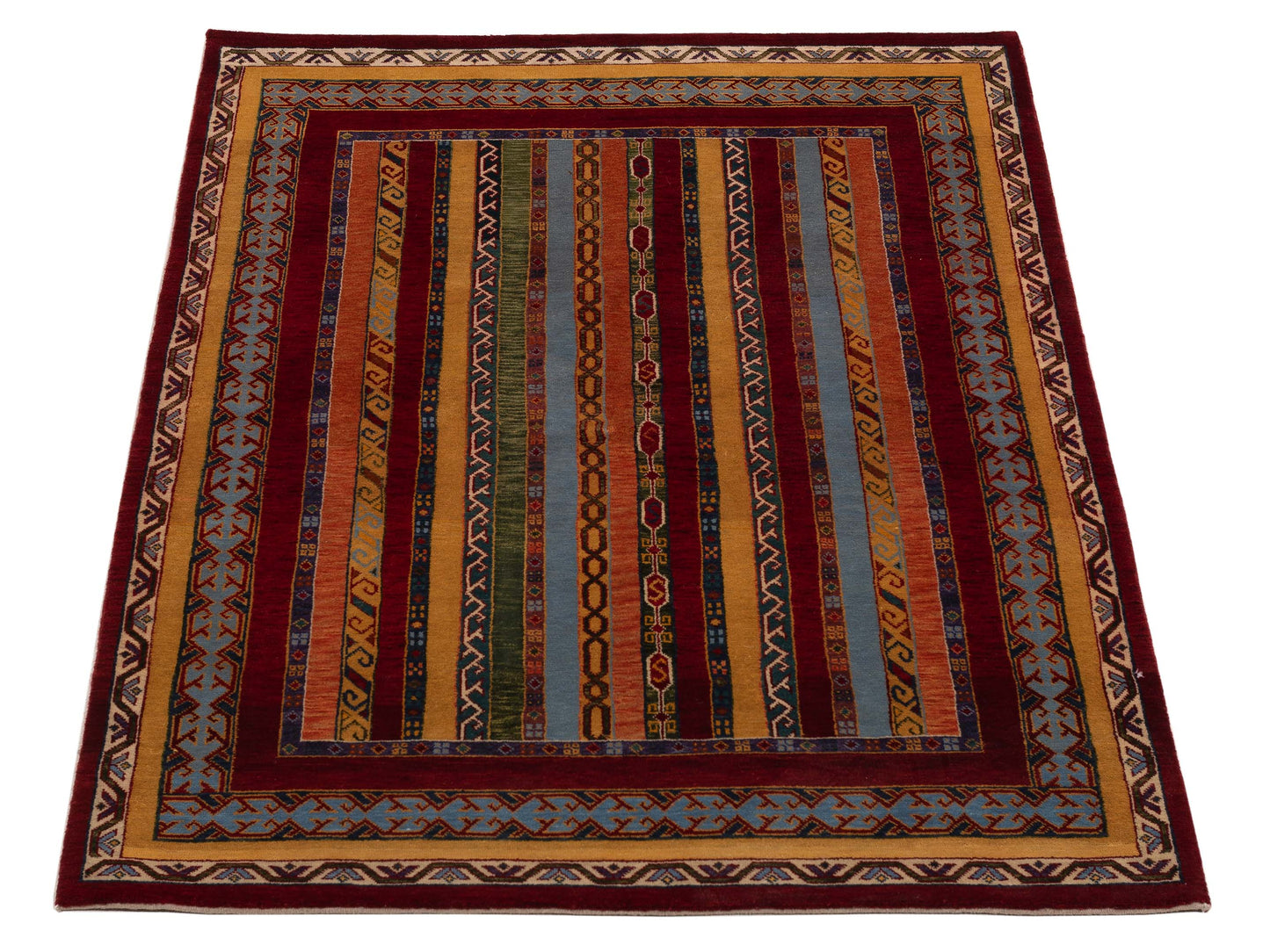 Shawl 110886 Multi 4.1x5.10 Hand Knotted Rug