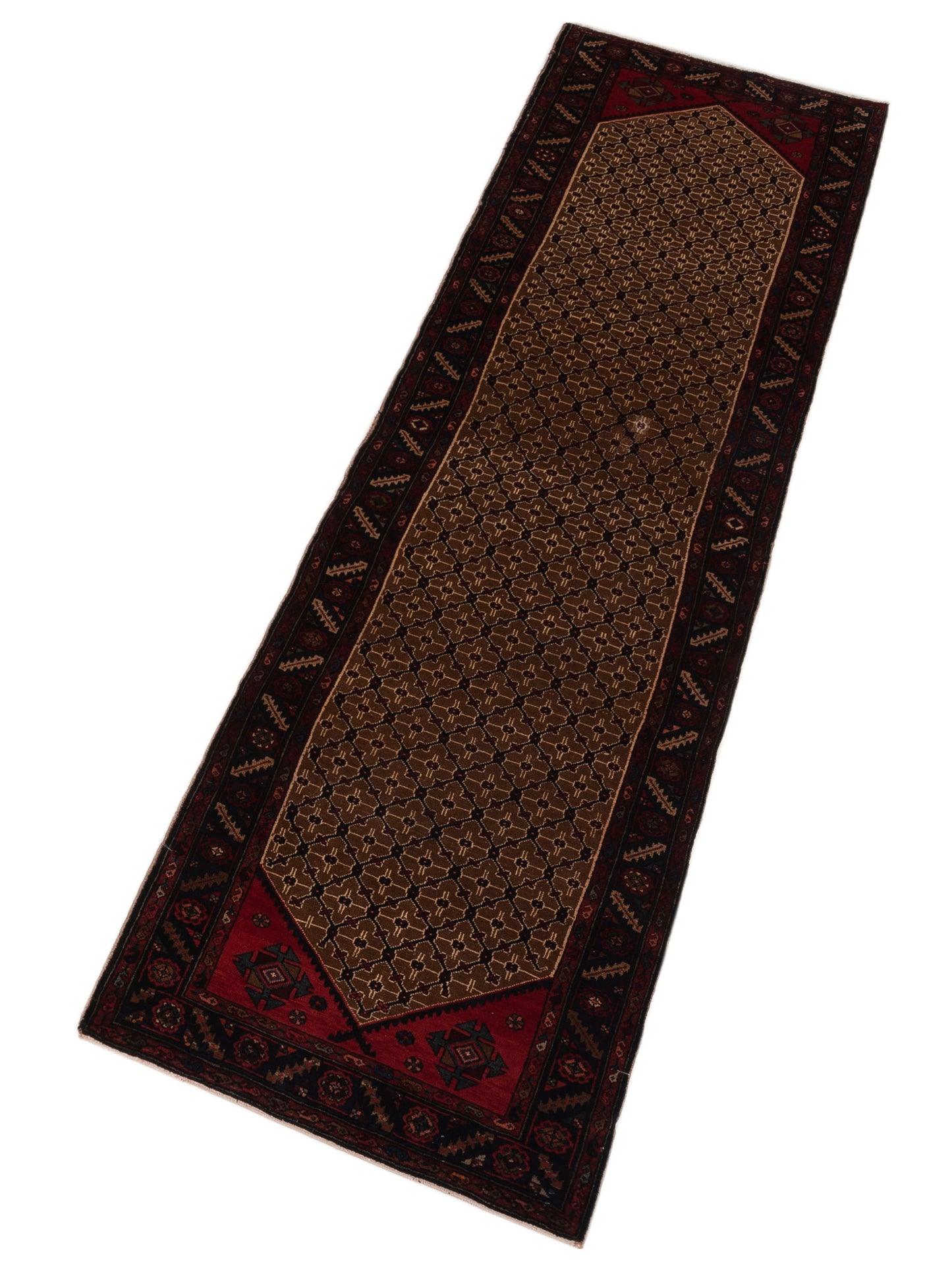 Persian 85762 Brown Navy 3.5x12.11 Hand Knotted Rug