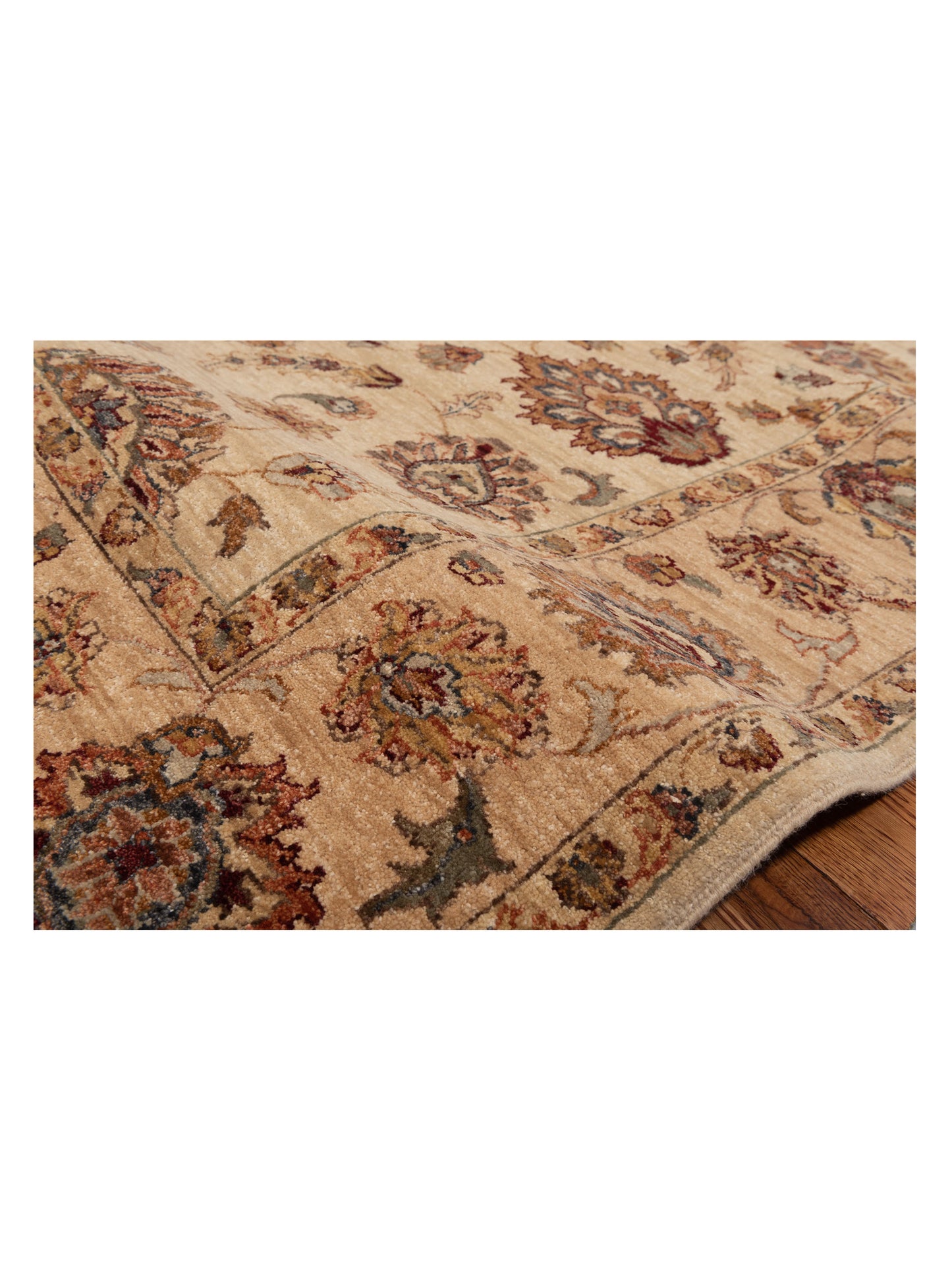 Ghazani 89585 Ivory Gold 6x9 Hand Knotted Rug