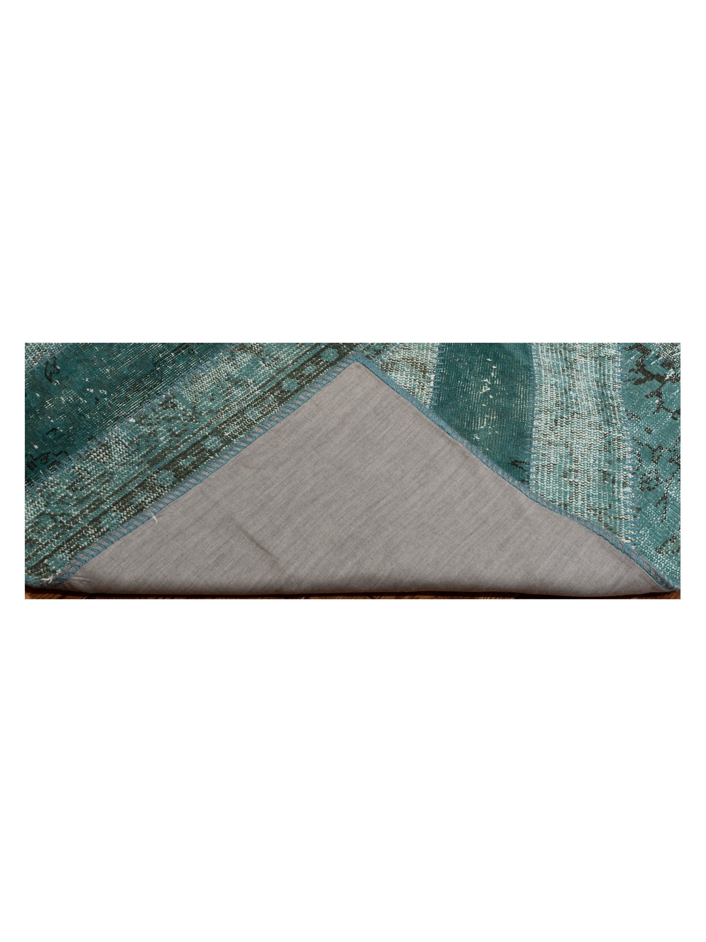 Turkish Vestige Patchwork 114882 Blue 9x12.4 Hand Knotted Rug