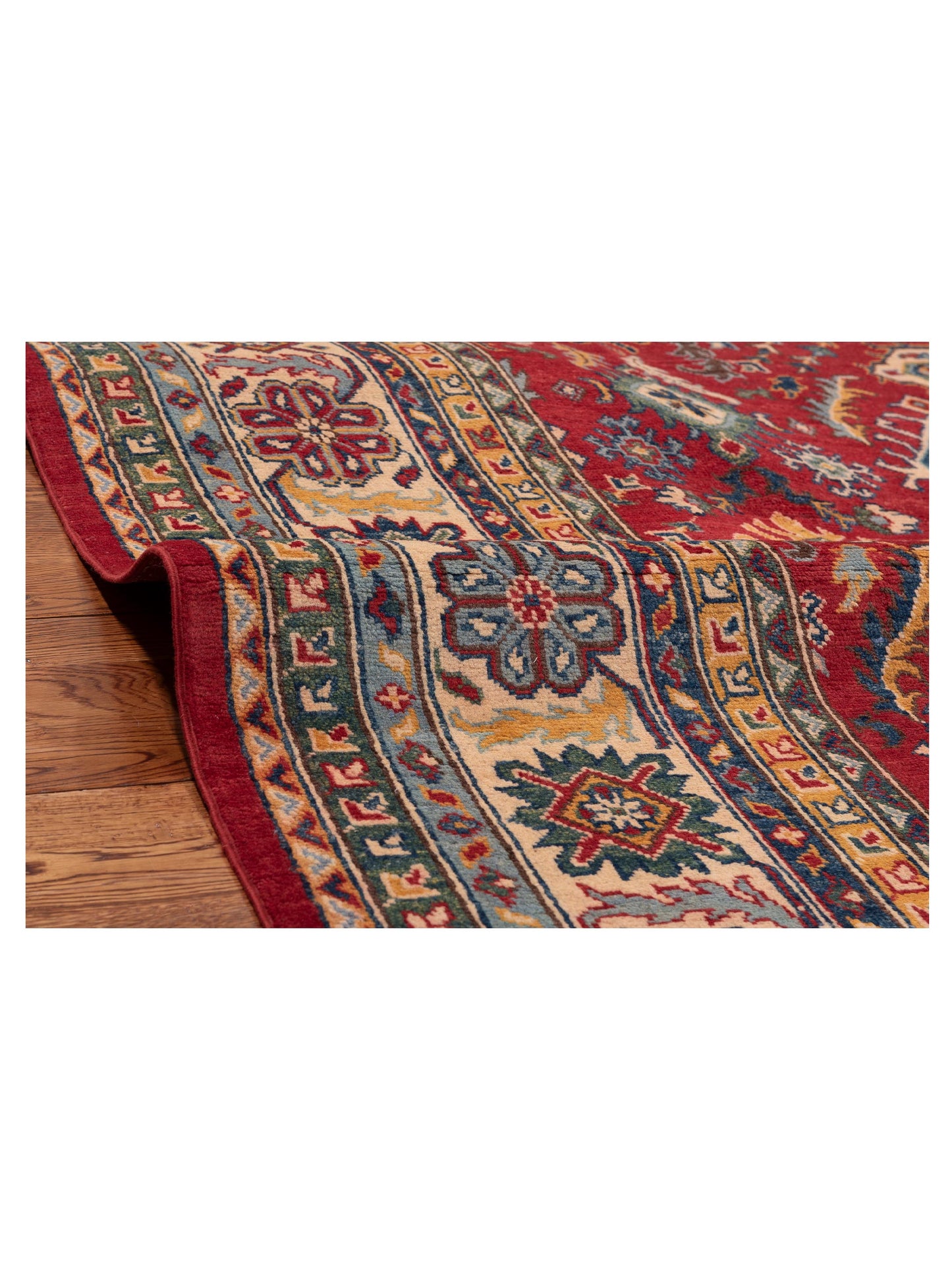 Kazak 151936 Red Ivory 7.10x10 Hand Knotted Rug