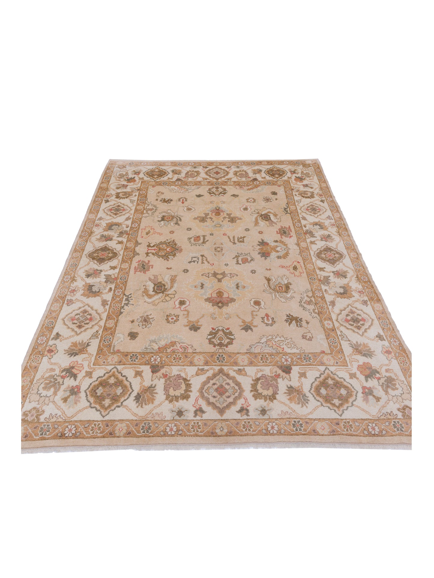 Angora Oushak 90635 Gold Ivory 8.3x9.11 Hand Knotted Rug