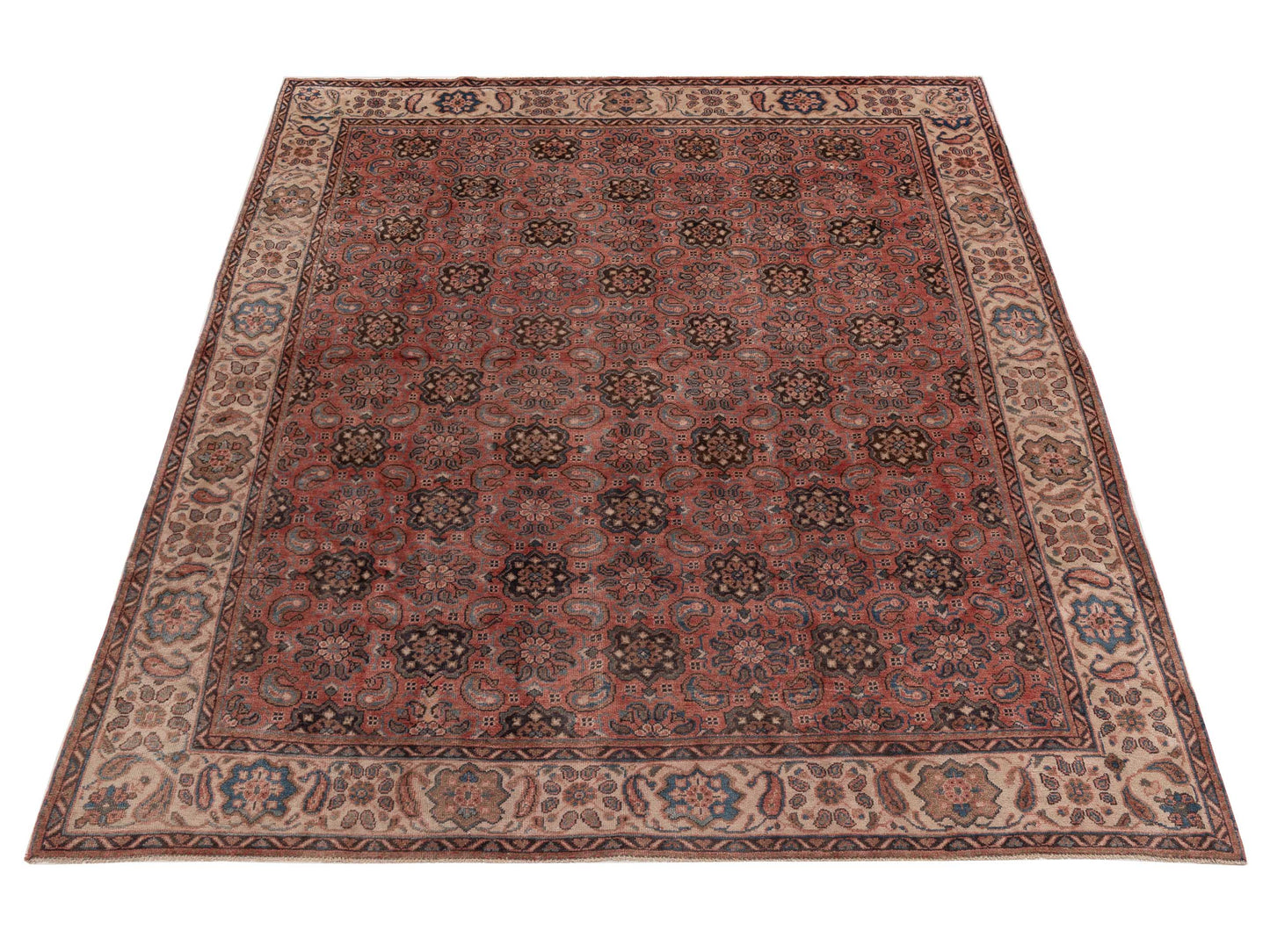 Persian 154397 Pink Ivory 9.8x12.4 Hand Knotted Rug