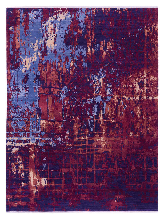 Siena Tibetino  Charcoal Red Contemporary
