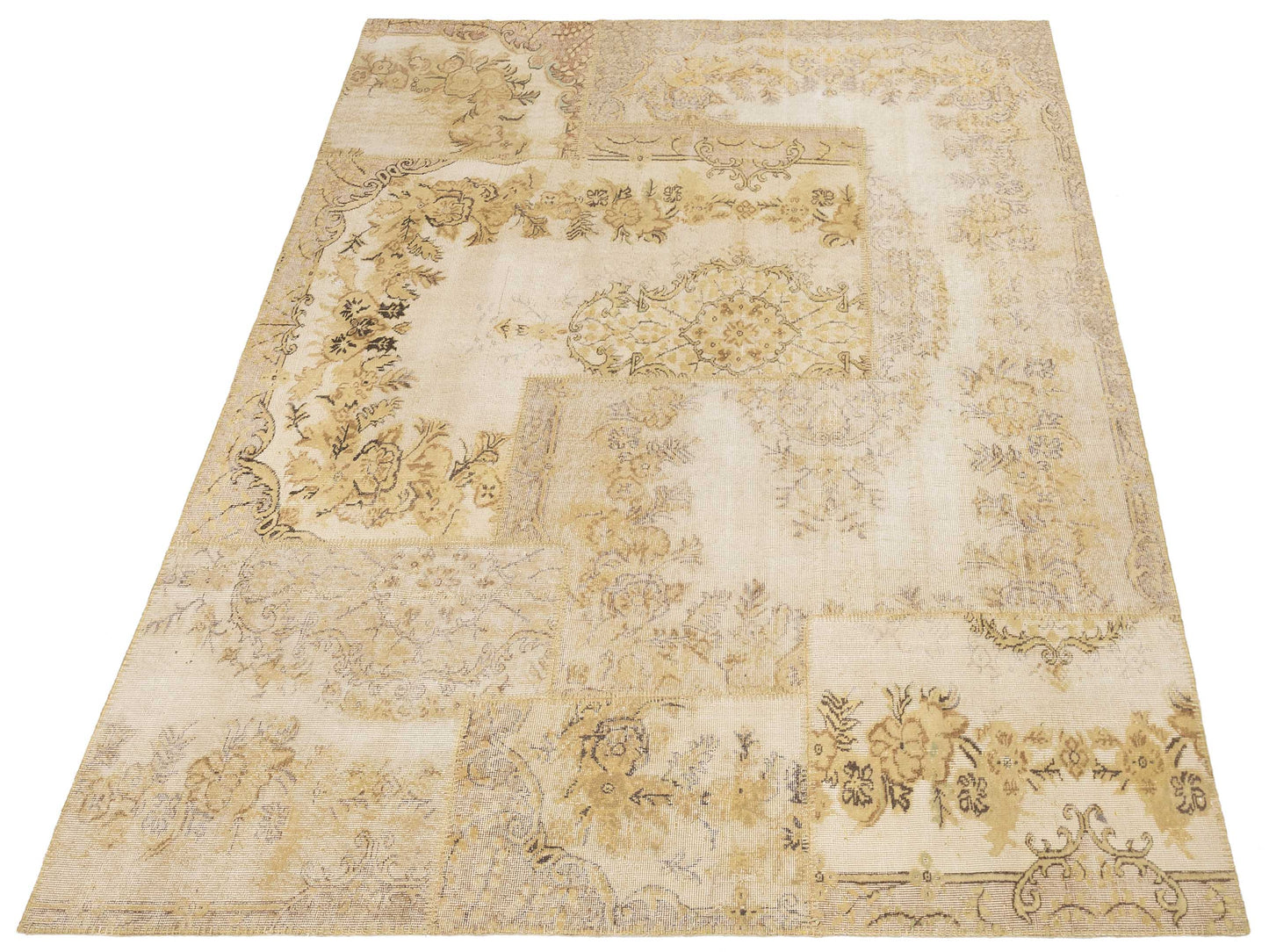 Turkish Vestige Patchwork 146023 Light Green 8.1x10 Hand Knotted Rug