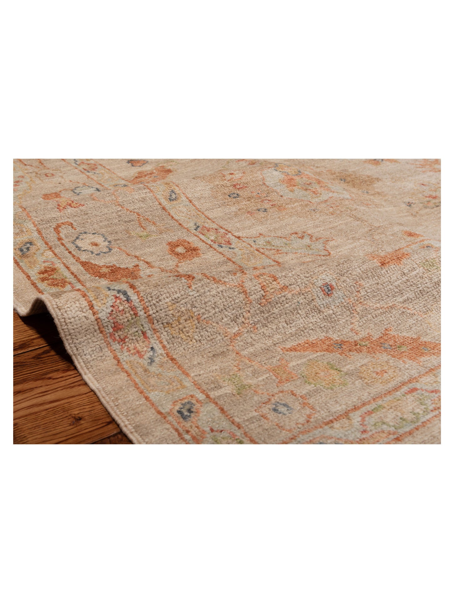 Angora Oushak 149413 Beige Light Brown 8x9.8 Hand Knotted Rug