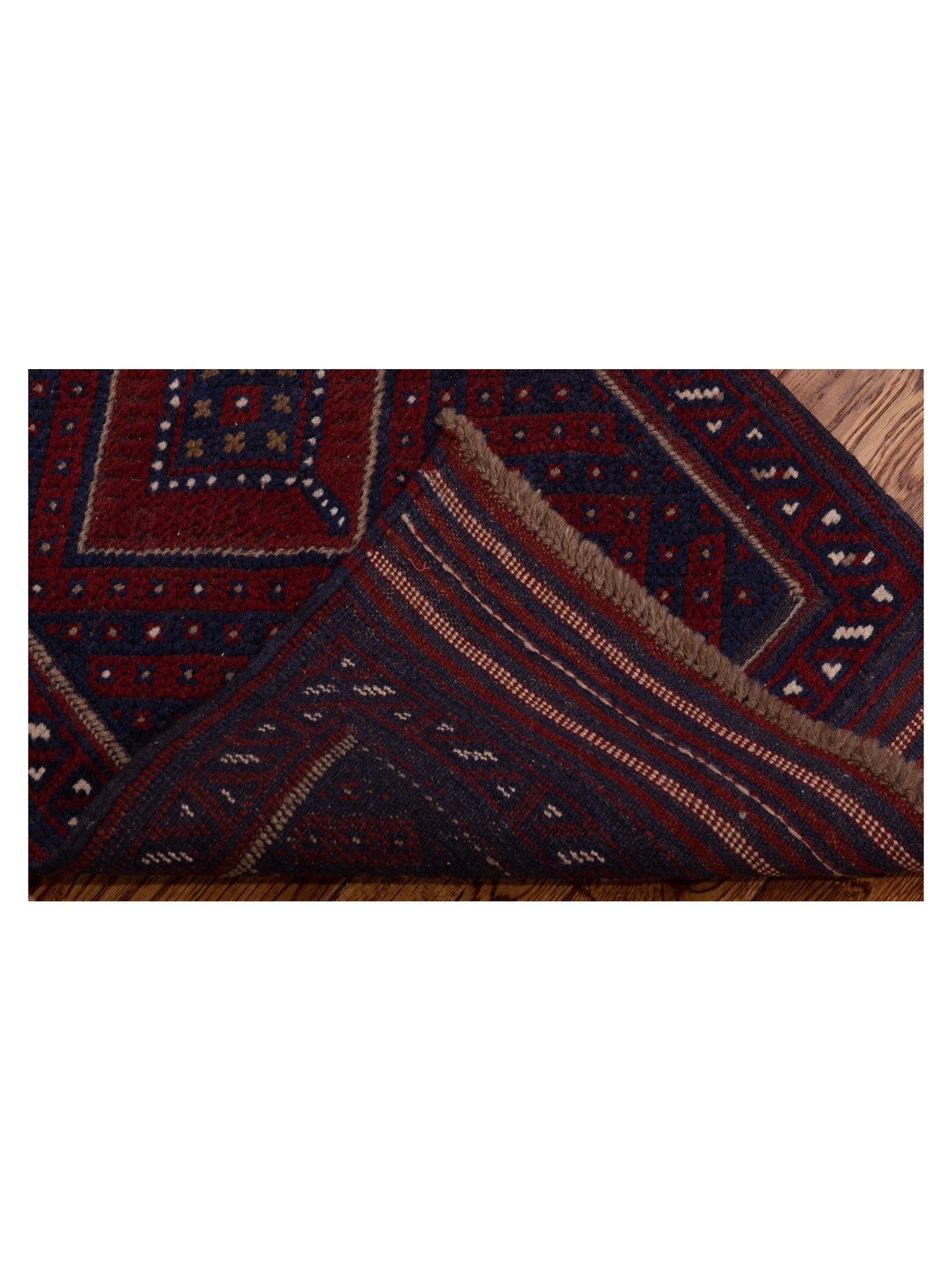 Afghan Soumak 146653 Red Navy 2x8.2 Hand Woven Rug