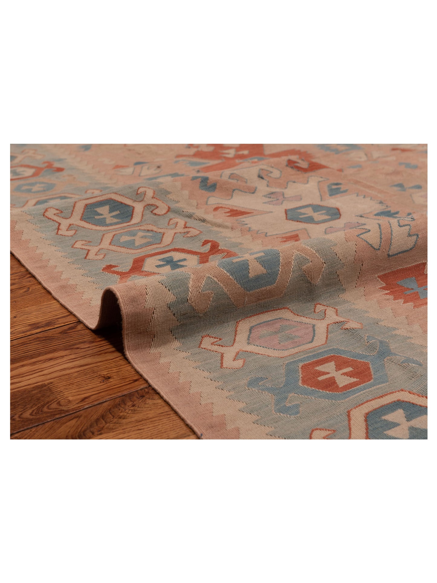 Transilvanian Kilim 73818 Pink Gray 9x12 Hand Woven Rug