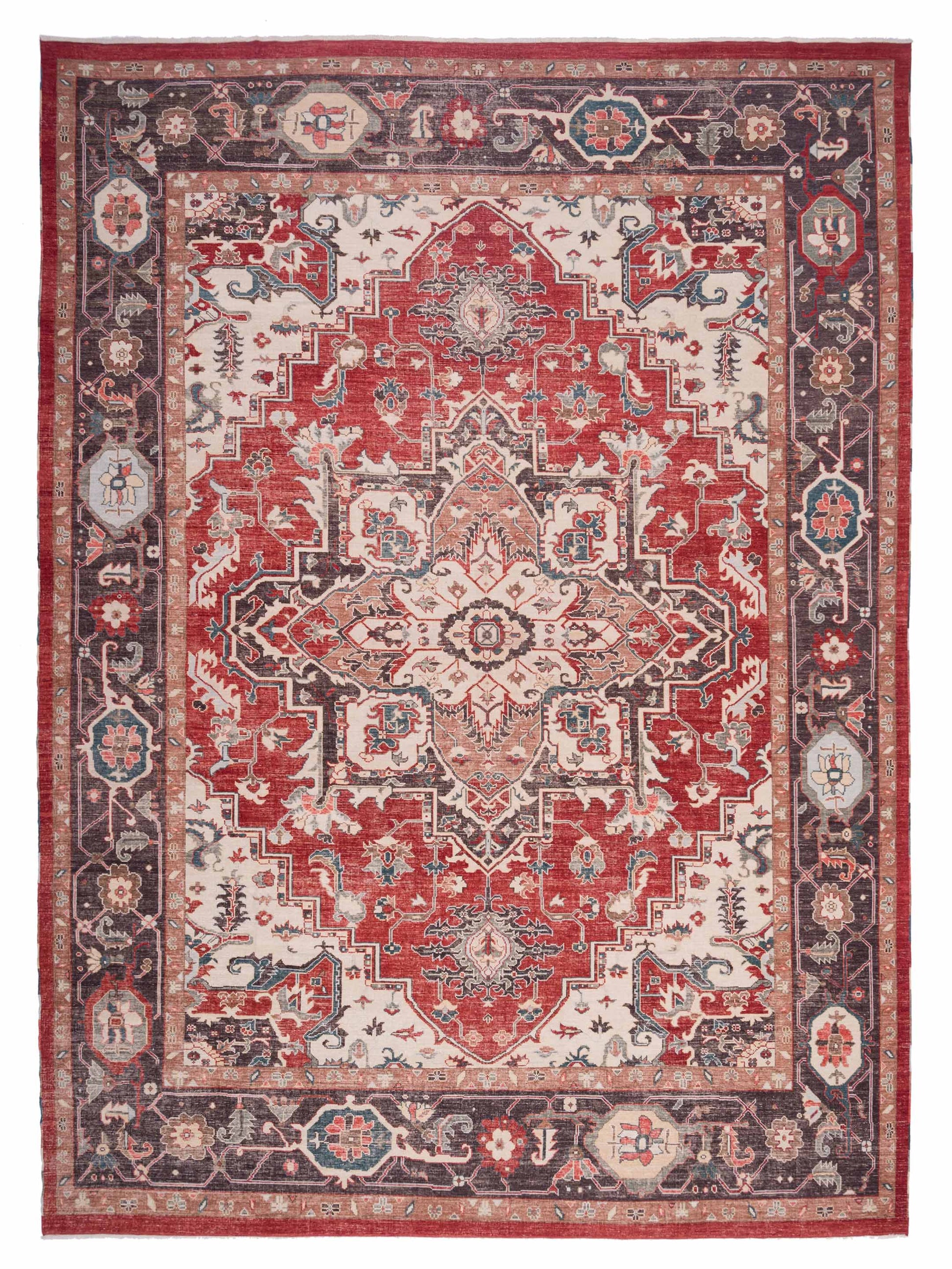 Anadol Angora Oushak  Red Dark Brown Traditional