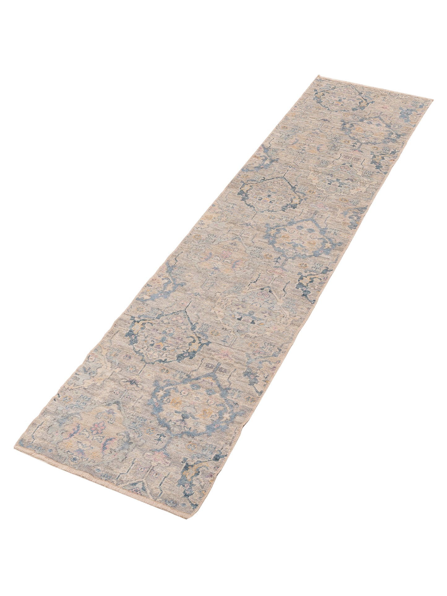 Angora Oushak 150769 Gray Blue 2.8x11.4 Hand Knotted Rug