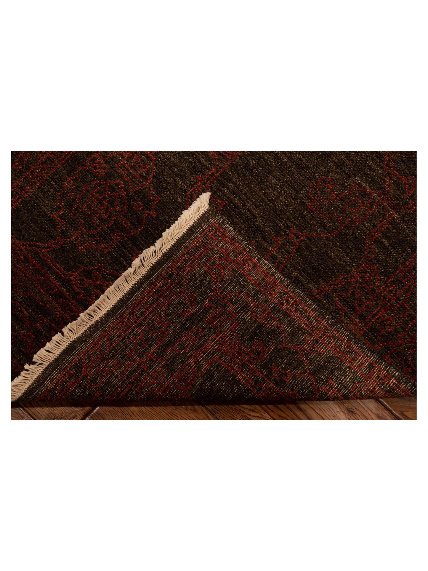 Defne Ruby Charcoal Charcoal 3x13.9 Hand Knotted Rug