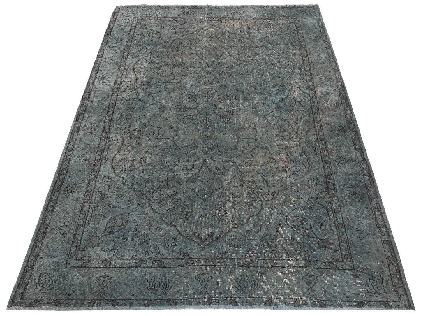 Vintage 114646 Blue 6.10x9.5 Hand Knotted Rug