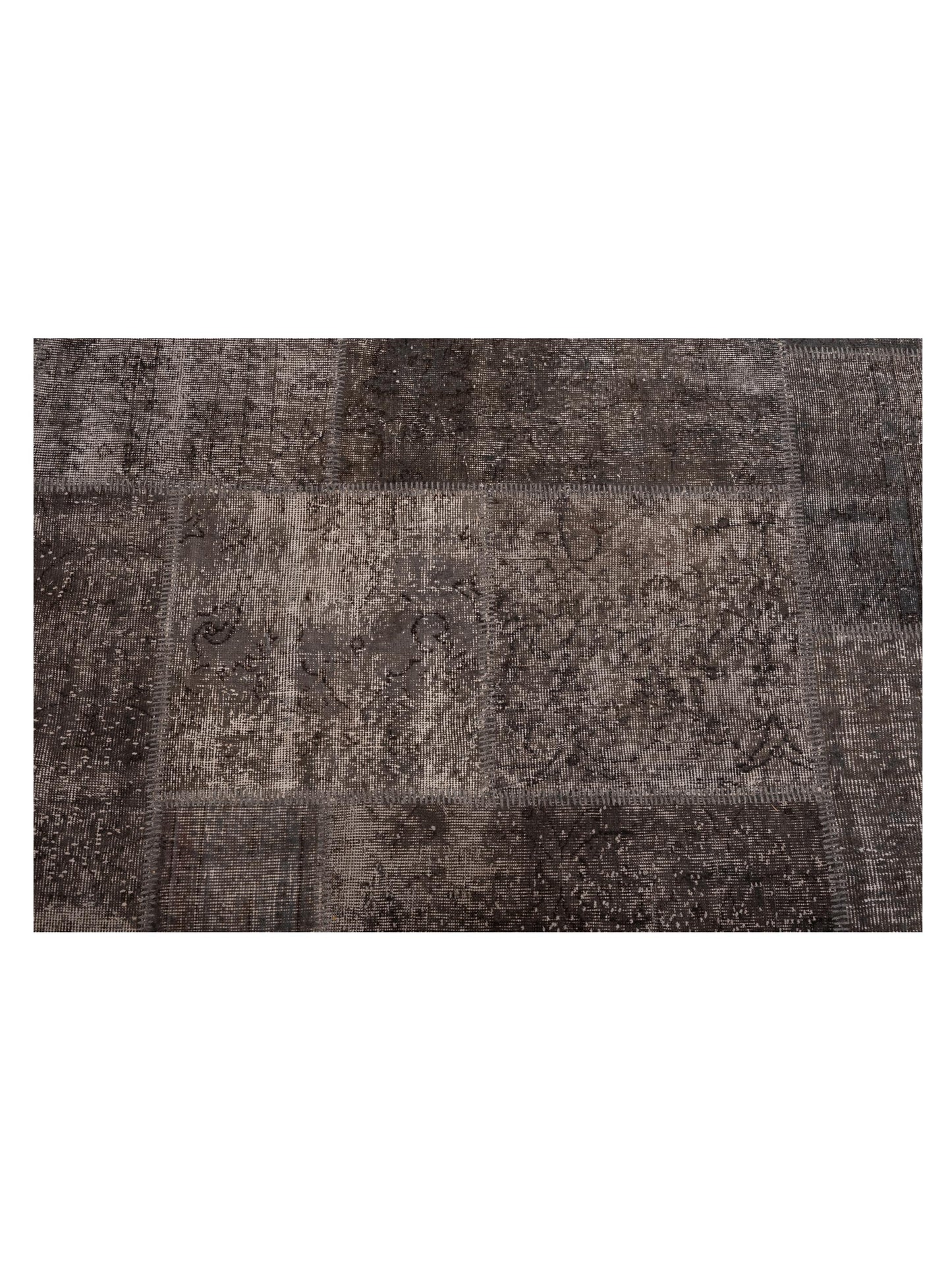 Turkish Vestige Patchwork 120126 Gray 6x30 Hand Knotted Rug