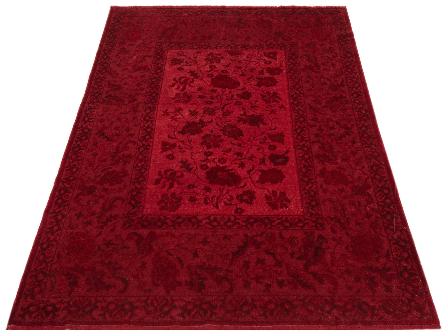 Vintage 108989 Red 6.9x8.3 Hand Knotted Rug