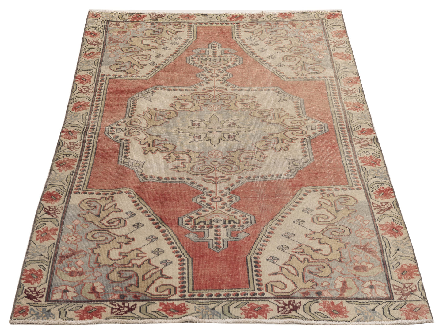 Old Anatolian 154169 Pink Ivory 4.5x7.8 Hand Knotted Rug
