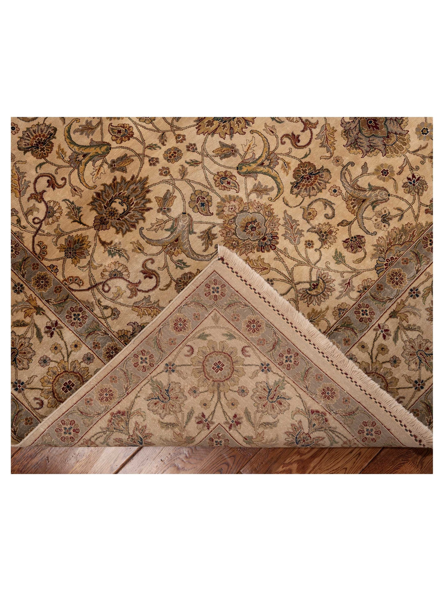 Imperial Silk 153476 Ivory Ivory 8x10 Hand Knotted Rug