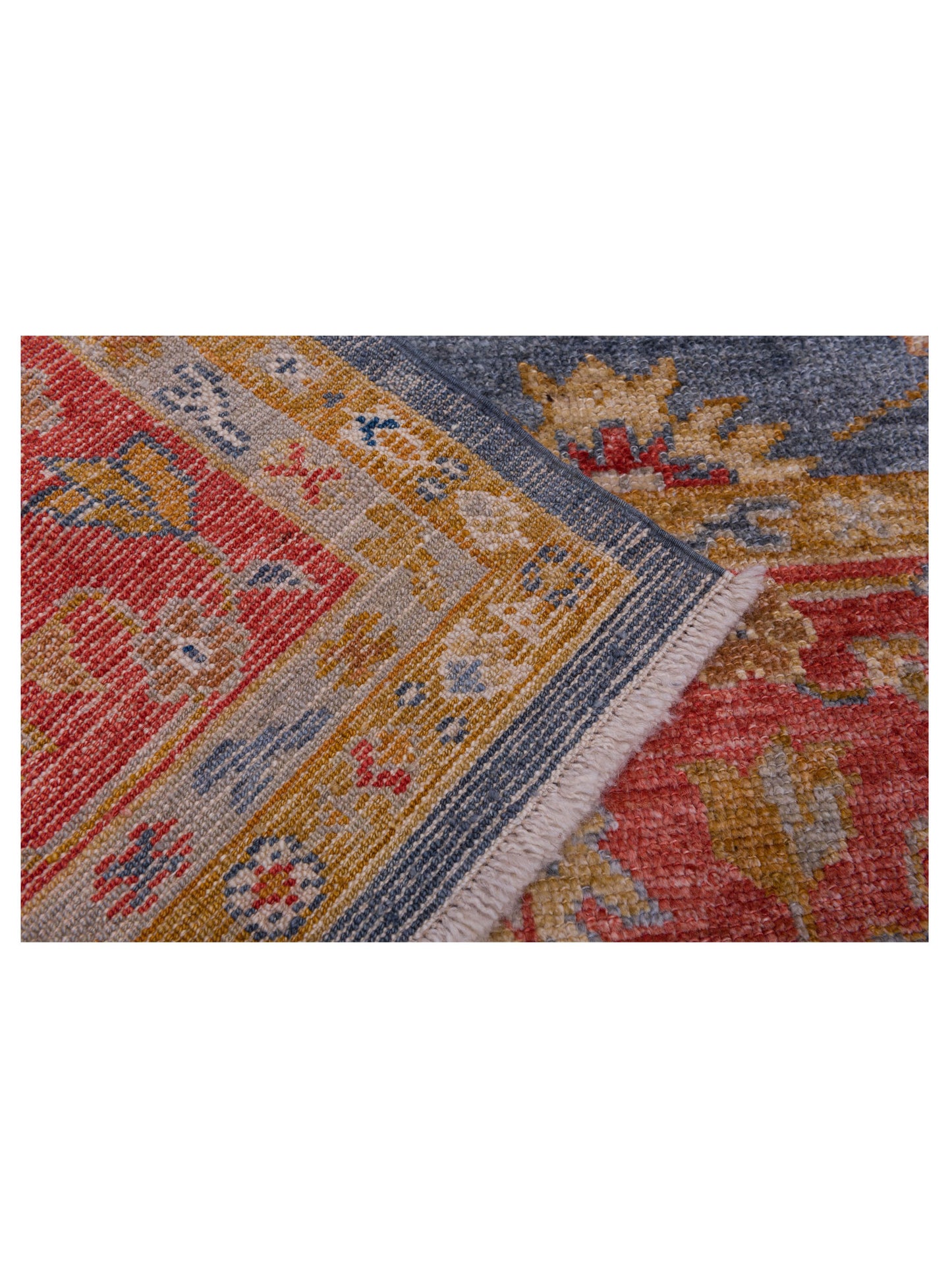 Angora Oushak 144562 Teal Blue Red 8.4x10.5 Hand Knotted Rug