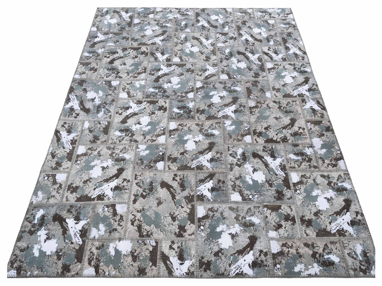 Turkish Vestige Patchwork 142799 Olive 8.3x9.10 Hand Knotted Rug