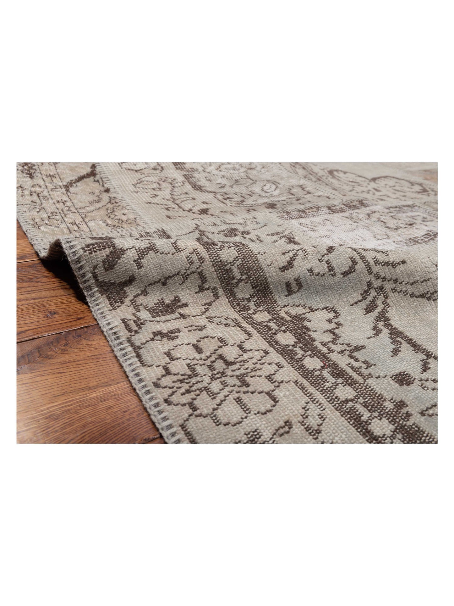 Turkish Vestige Patchwork 142765 Silver 8.1x10 Hand Knotted Rug