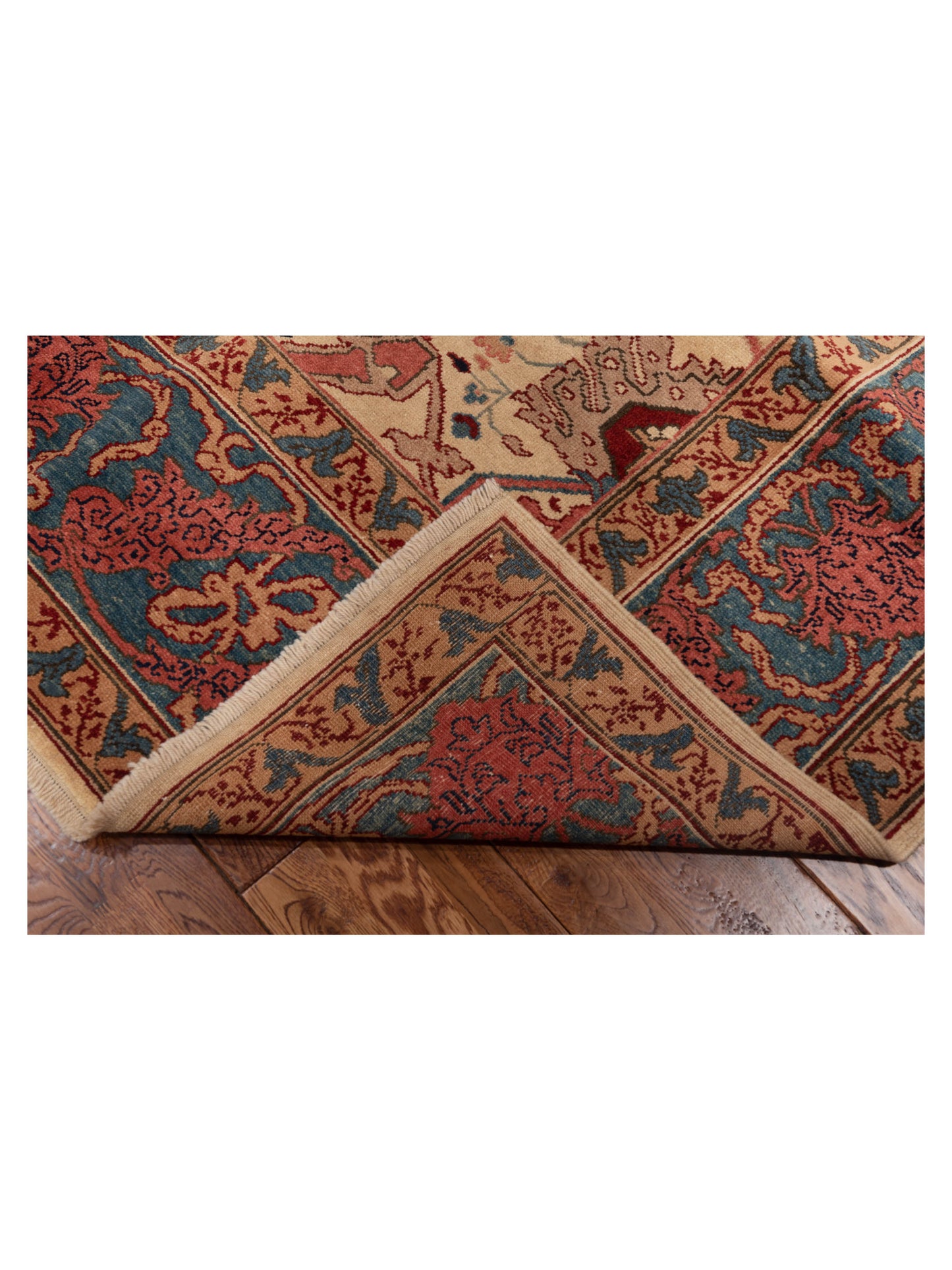 Antique Loom 120635 Beige Blue 6.7x8.5 Hand Knotted Rug