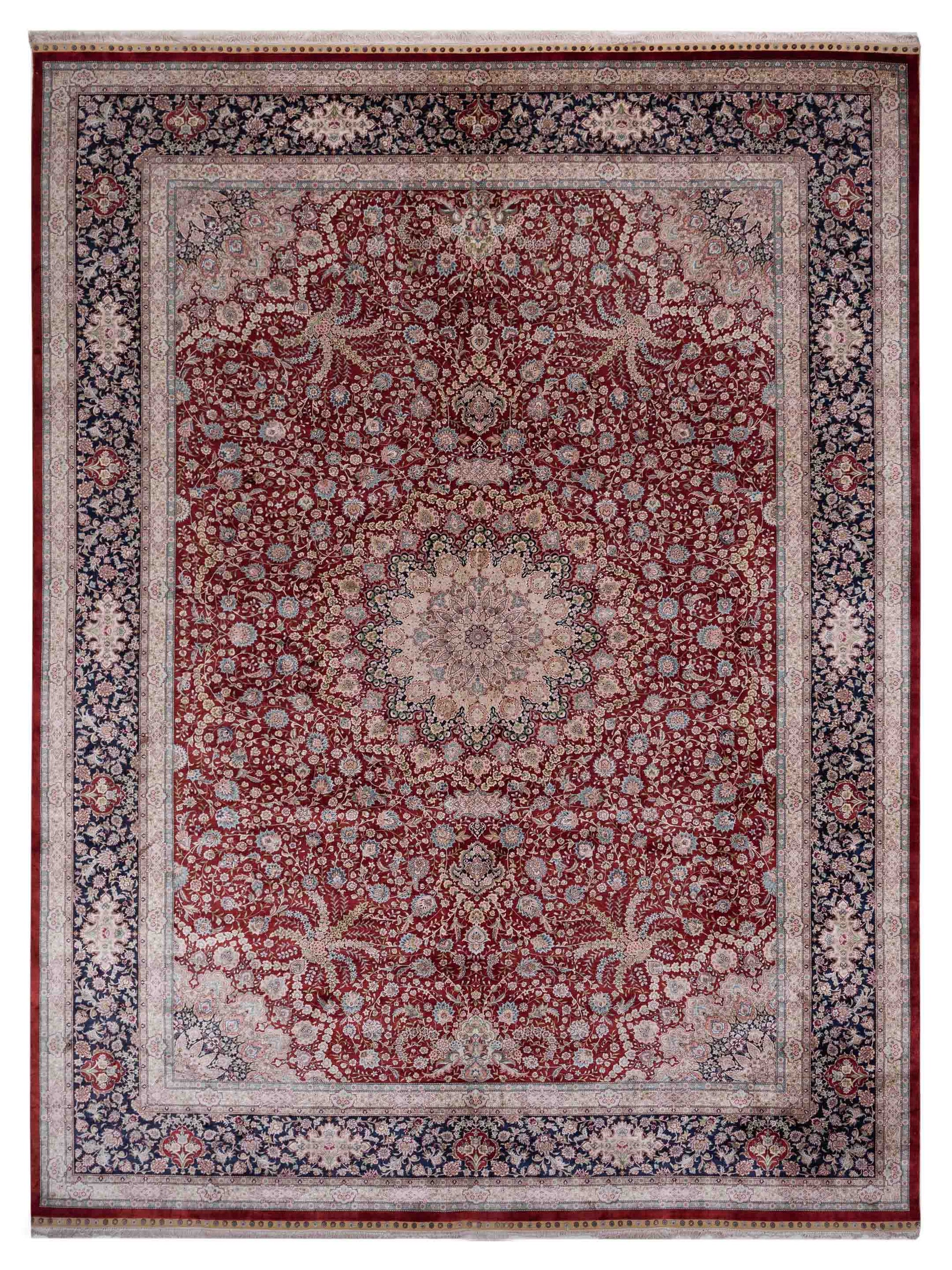 Pasha Pure Silk  Red Navy Traditional