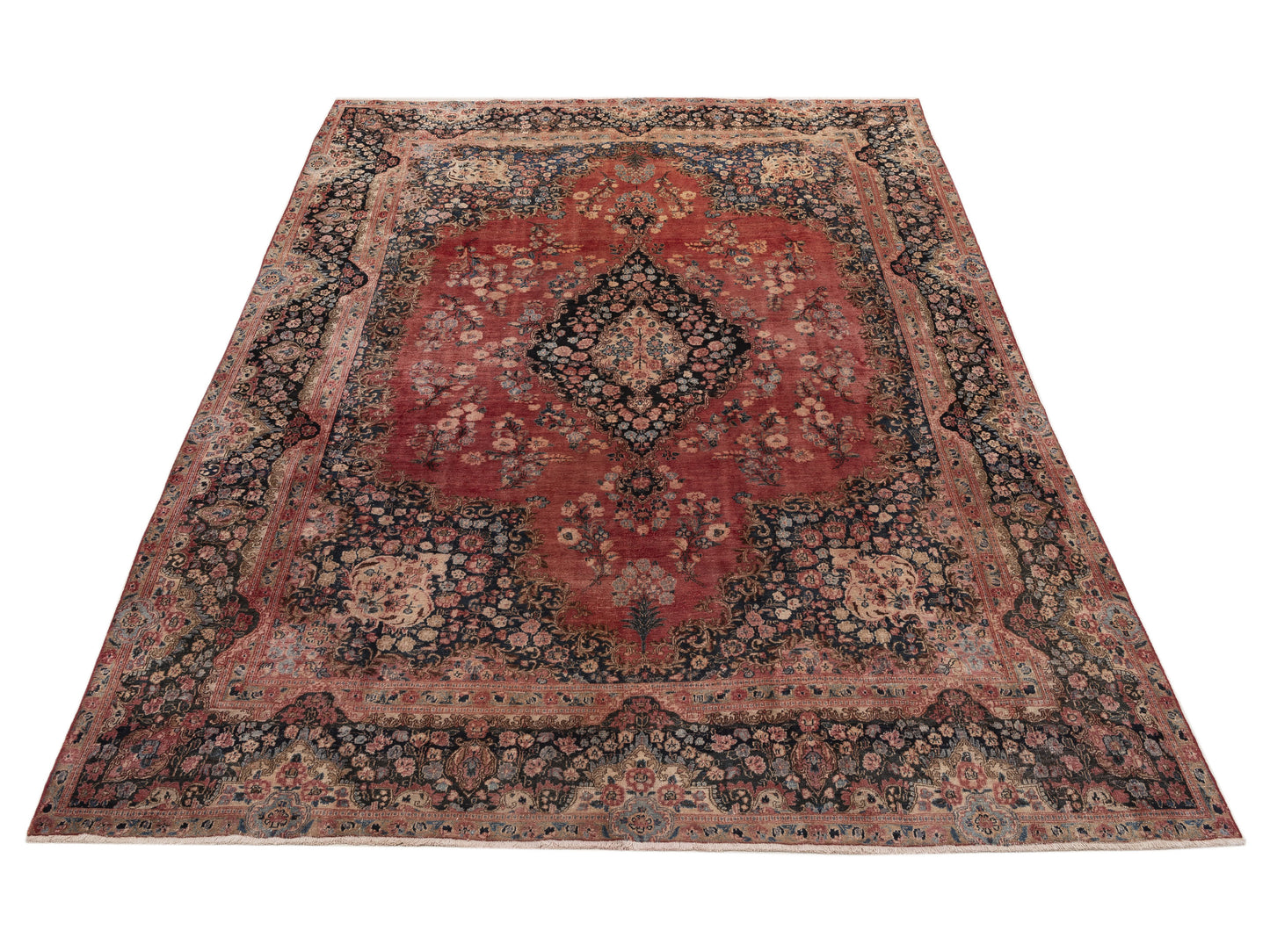 Persian 153628 Red Navy 8.10x12.3 Hand Knotted Rug