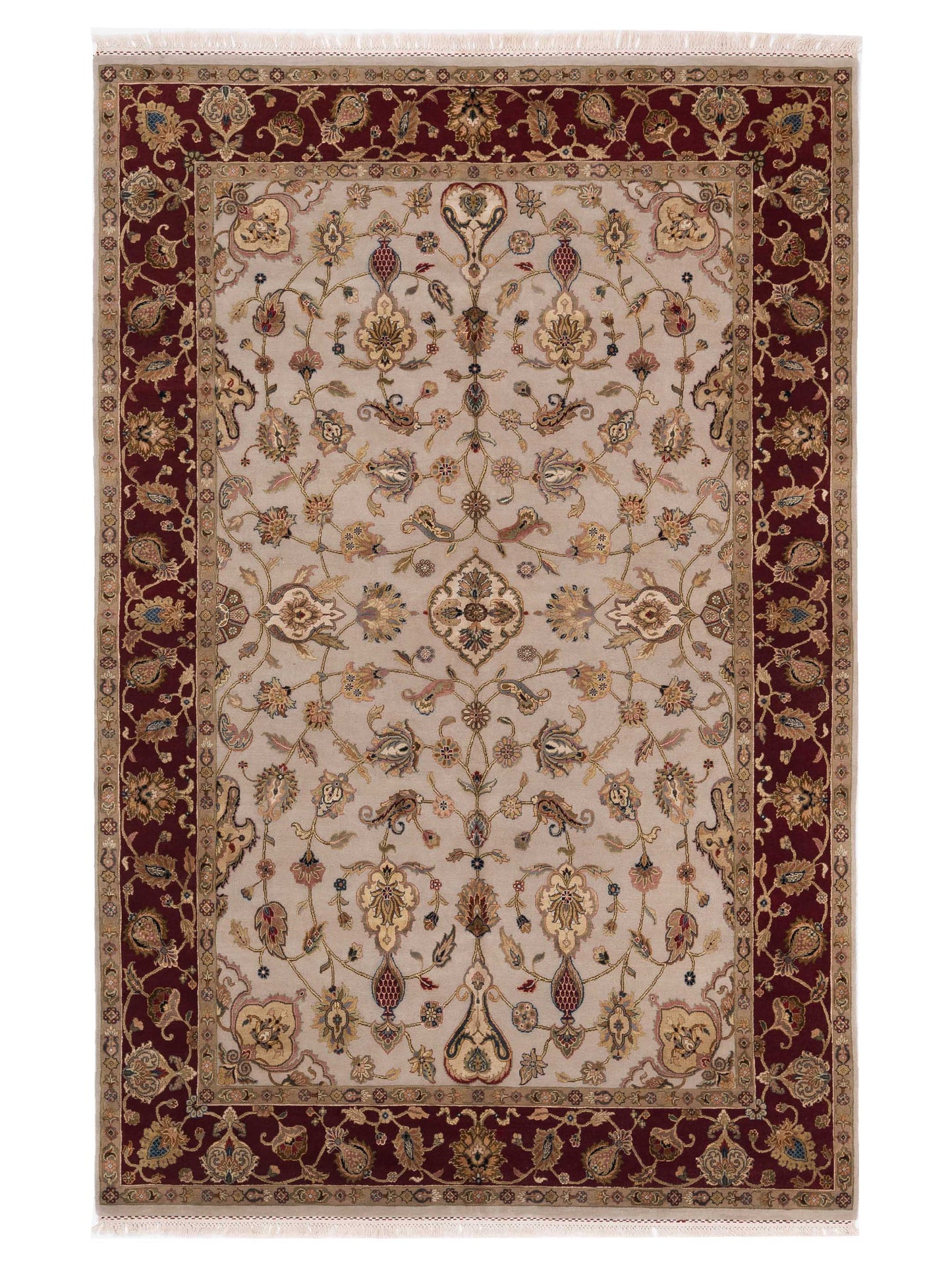 Rajpur Imperial Silk  Ivory Red Traditional