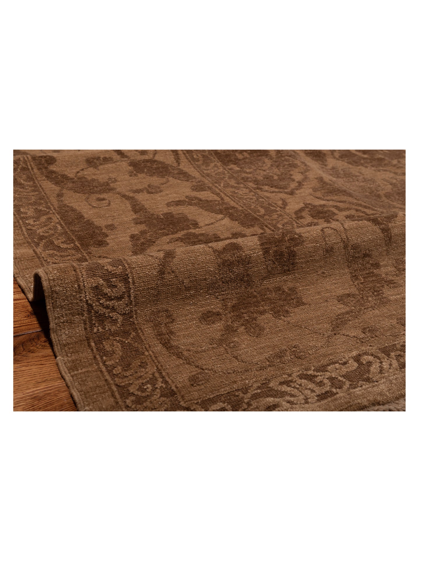 Defne Tulip Dark Brown Brown 10.3x13.10 Hand Knotted Rug