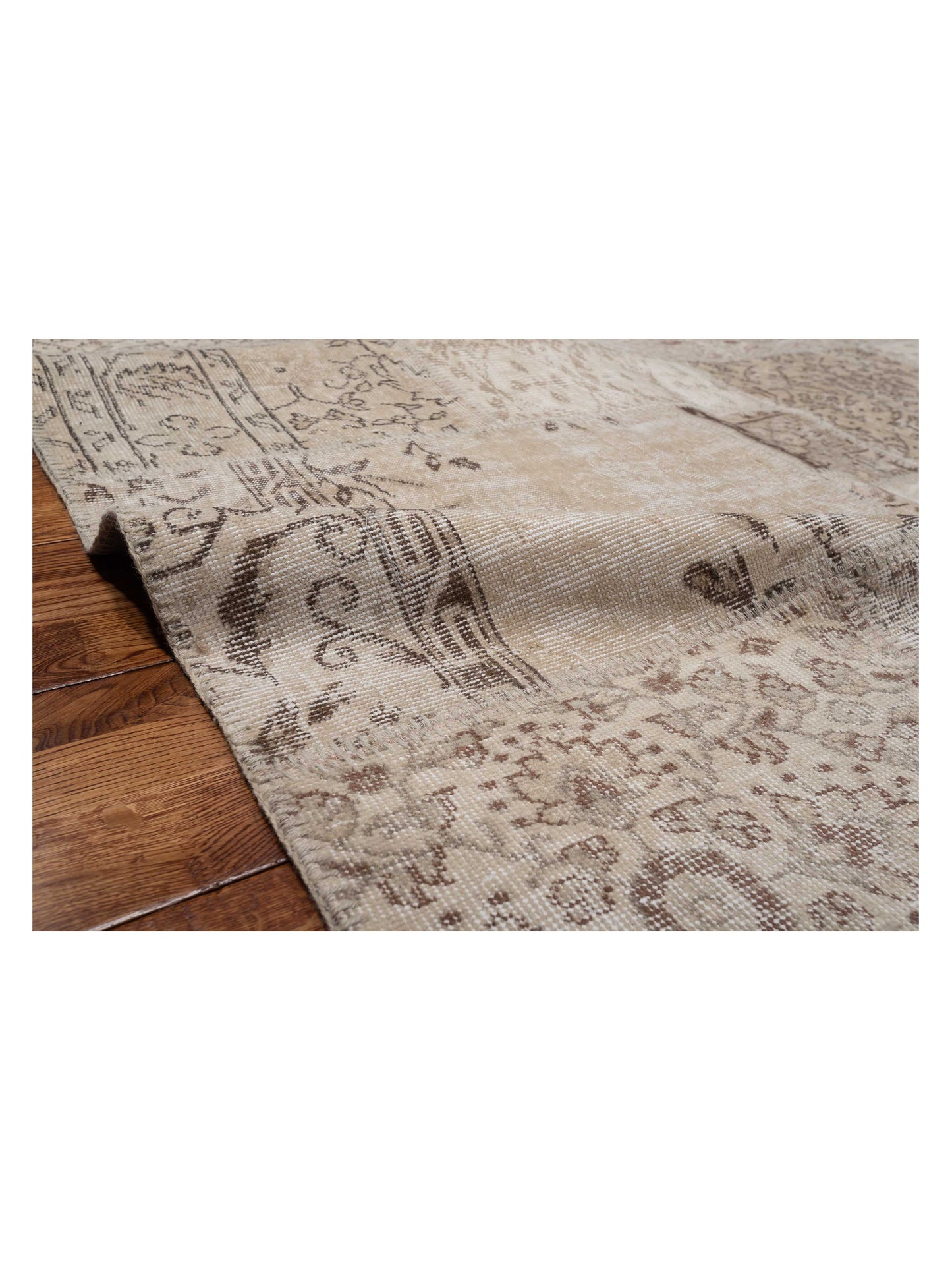 Turkish Vestige Patchwork 142804 Natural 8.4x11.6 Hand Knotted Rug