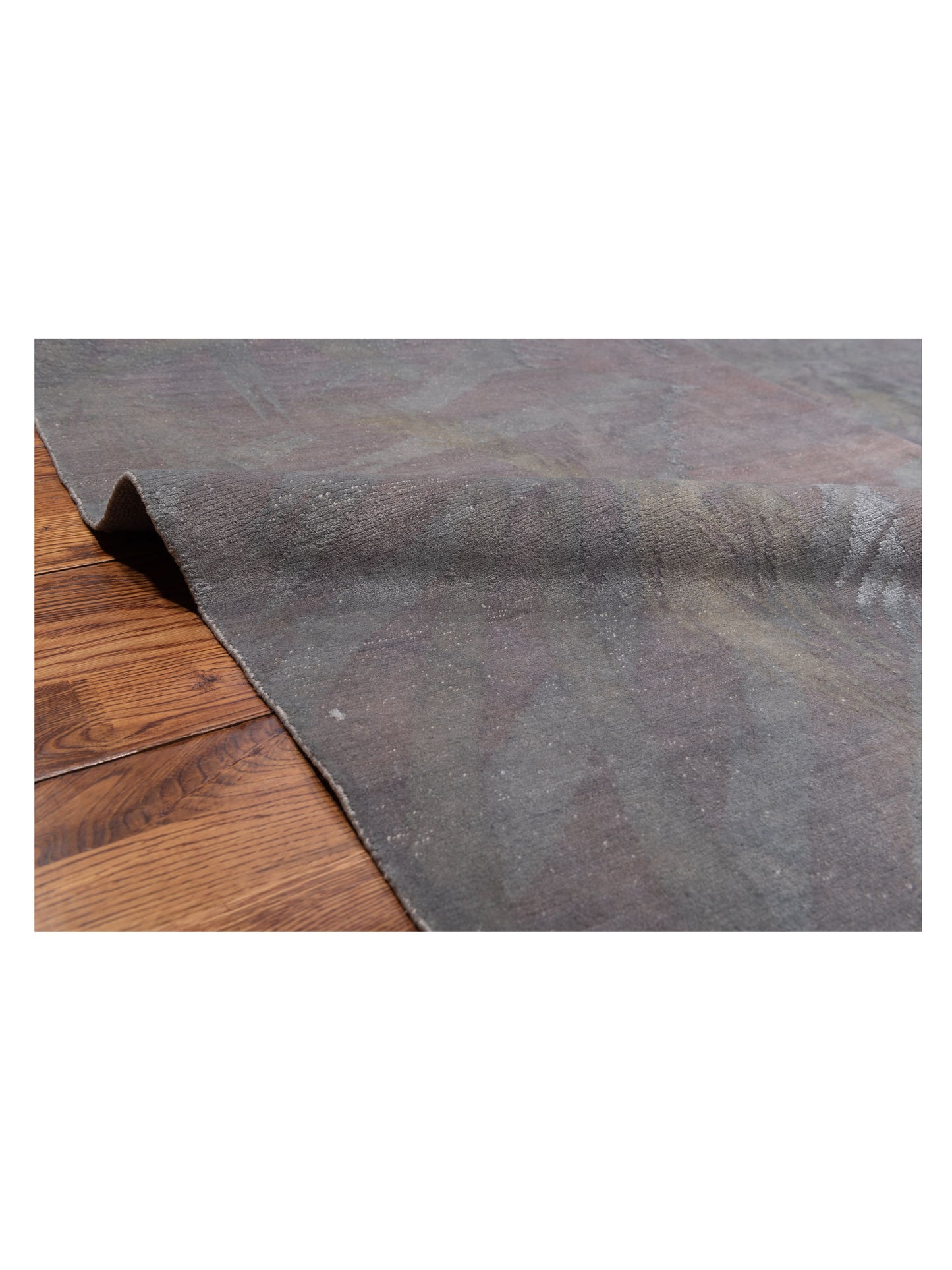 Vintage 951007 Silver Plum 8.1x9.1 Hand Knotted Rug