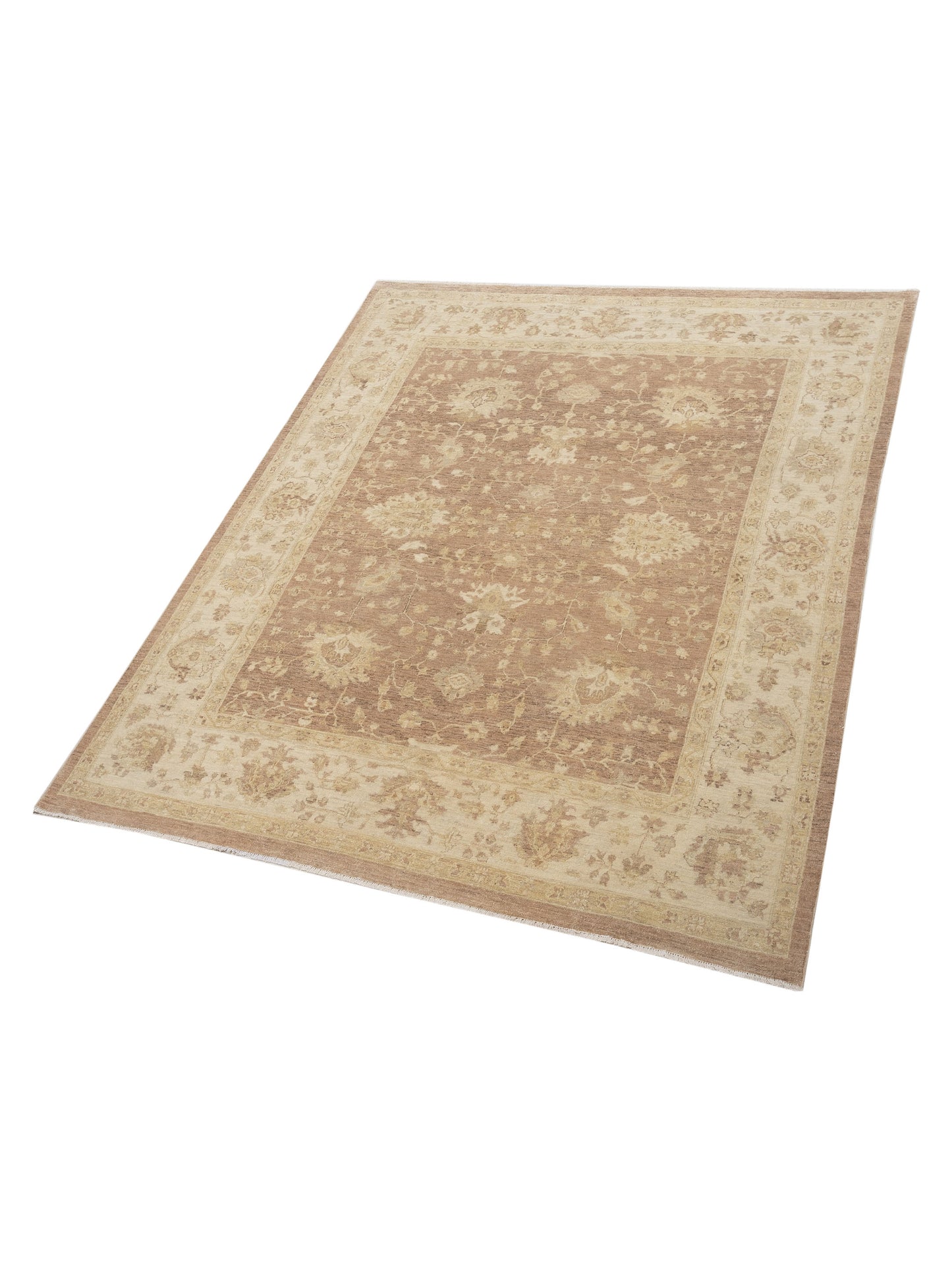 Laila 113120 Light Brown Beige 7.11x9.7 Hand Knotted Rug