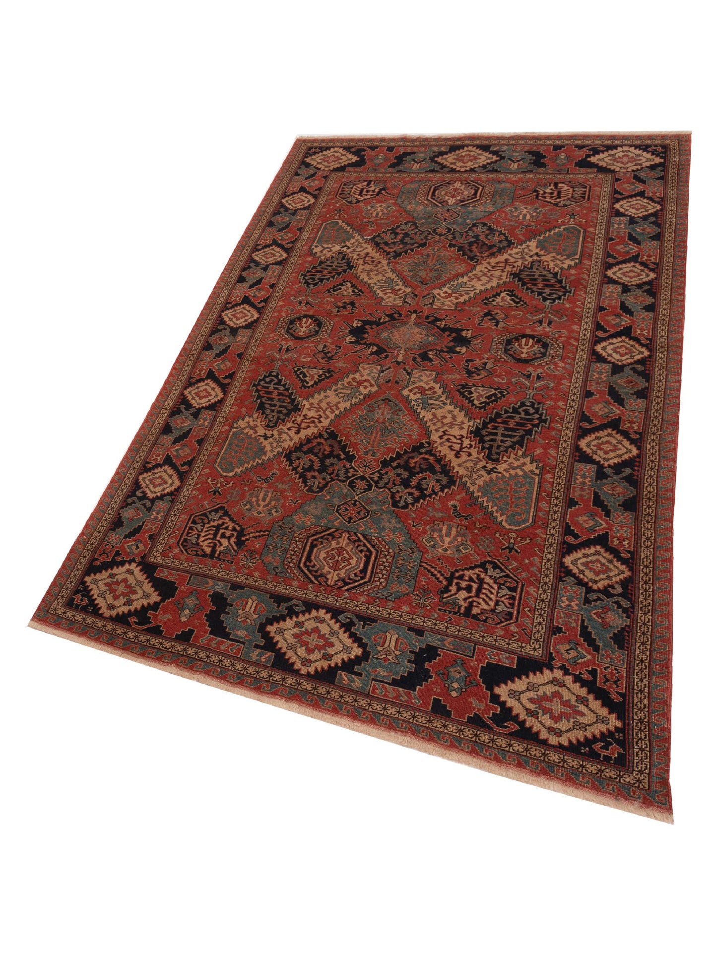 Antique Loom 147398 Rust Navy 5.9x10.1 Hand Knotted Rug