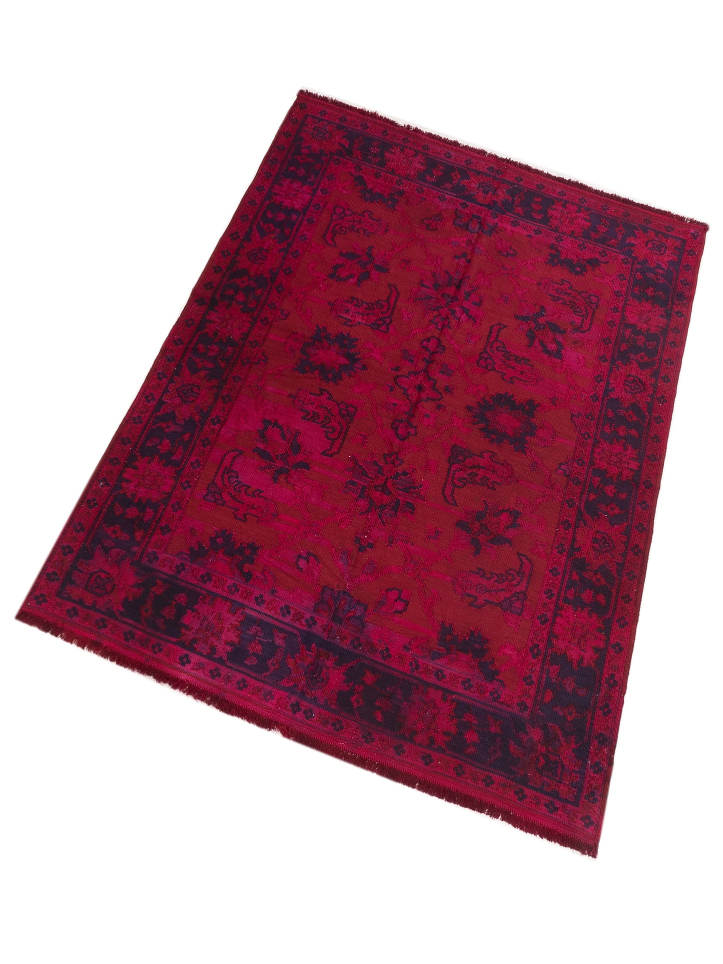 Vintage 108945 Red Red 6.6x8.7 Hand Knotted Rug