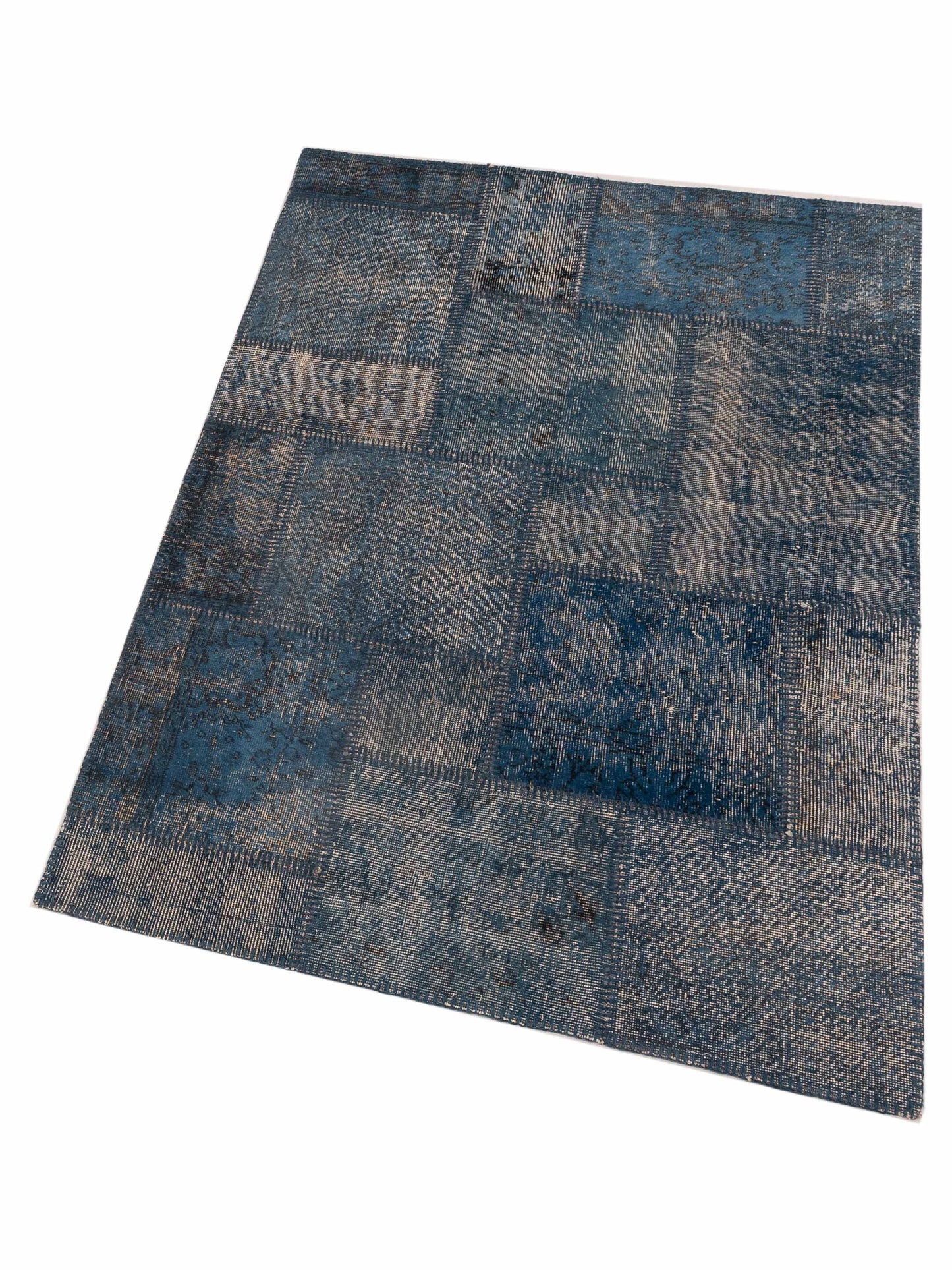 Turkish Vestige Patchwork 128872 Indigo 4x6 Hand Knotted Rug