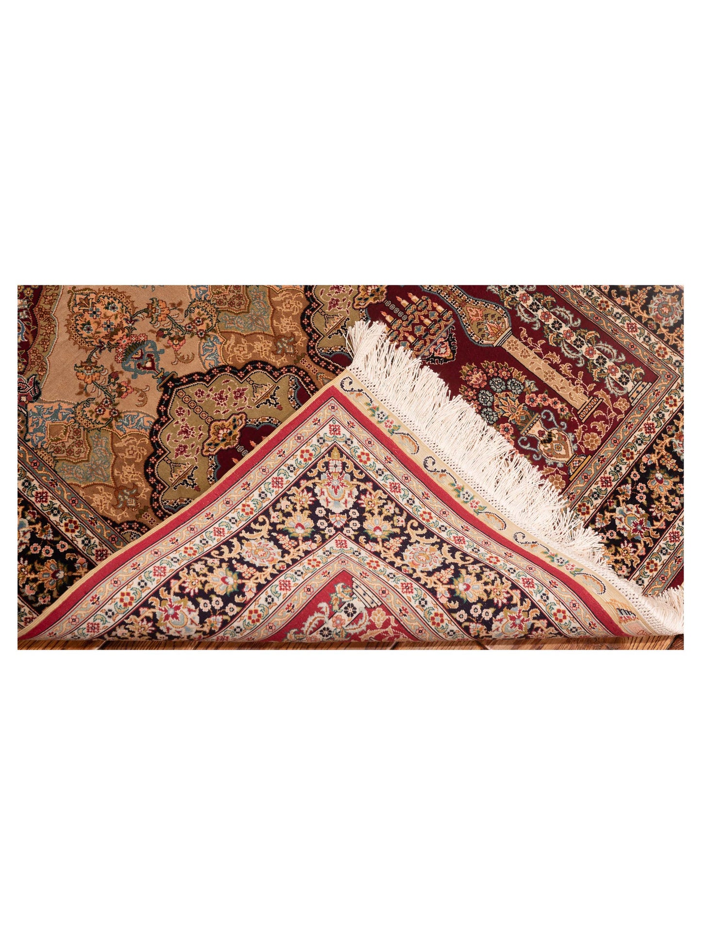 Pure Silk 148708 Red Black 2.9x4 Hand Knotted Rug